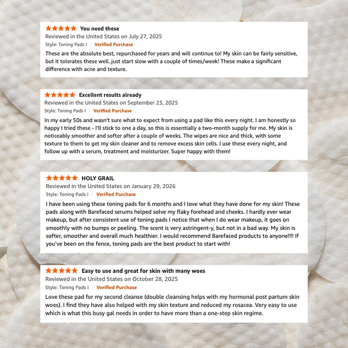 Barefaced daily clarifying treatment pads texture and active ingredients view