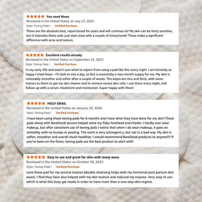 Barefaced daily clarifying treatment pads texture and active ingredients view