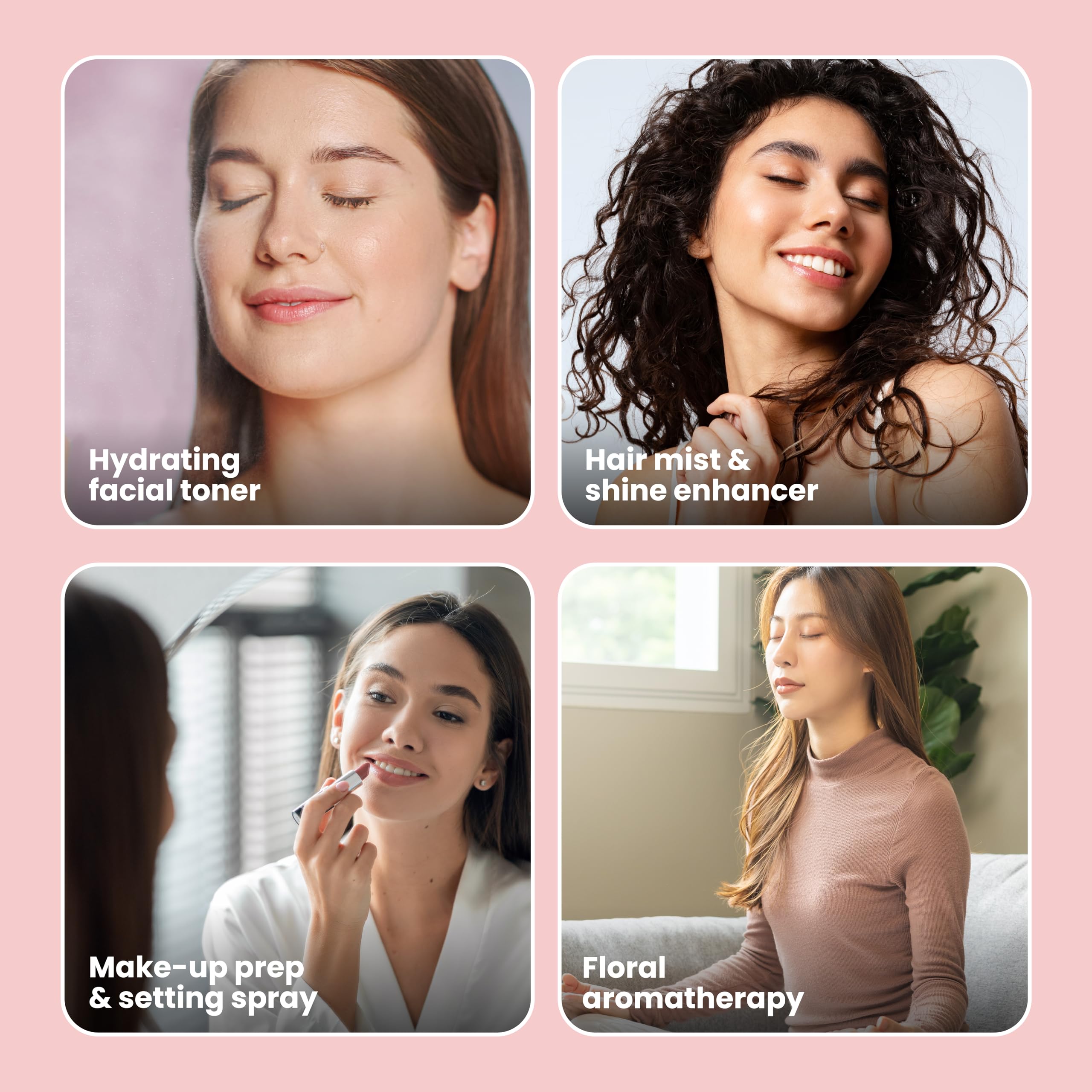 Simplified Skin rose water spray used as a natural makeup setting mist