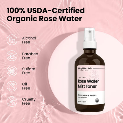 Simplified Skin rose water for hair and locs hydration