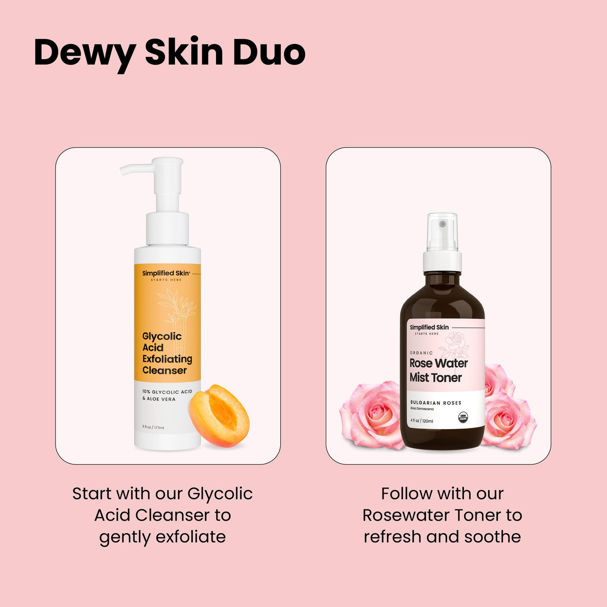 Simplified Skin organic rose water spray lifestyle setting on vanity
