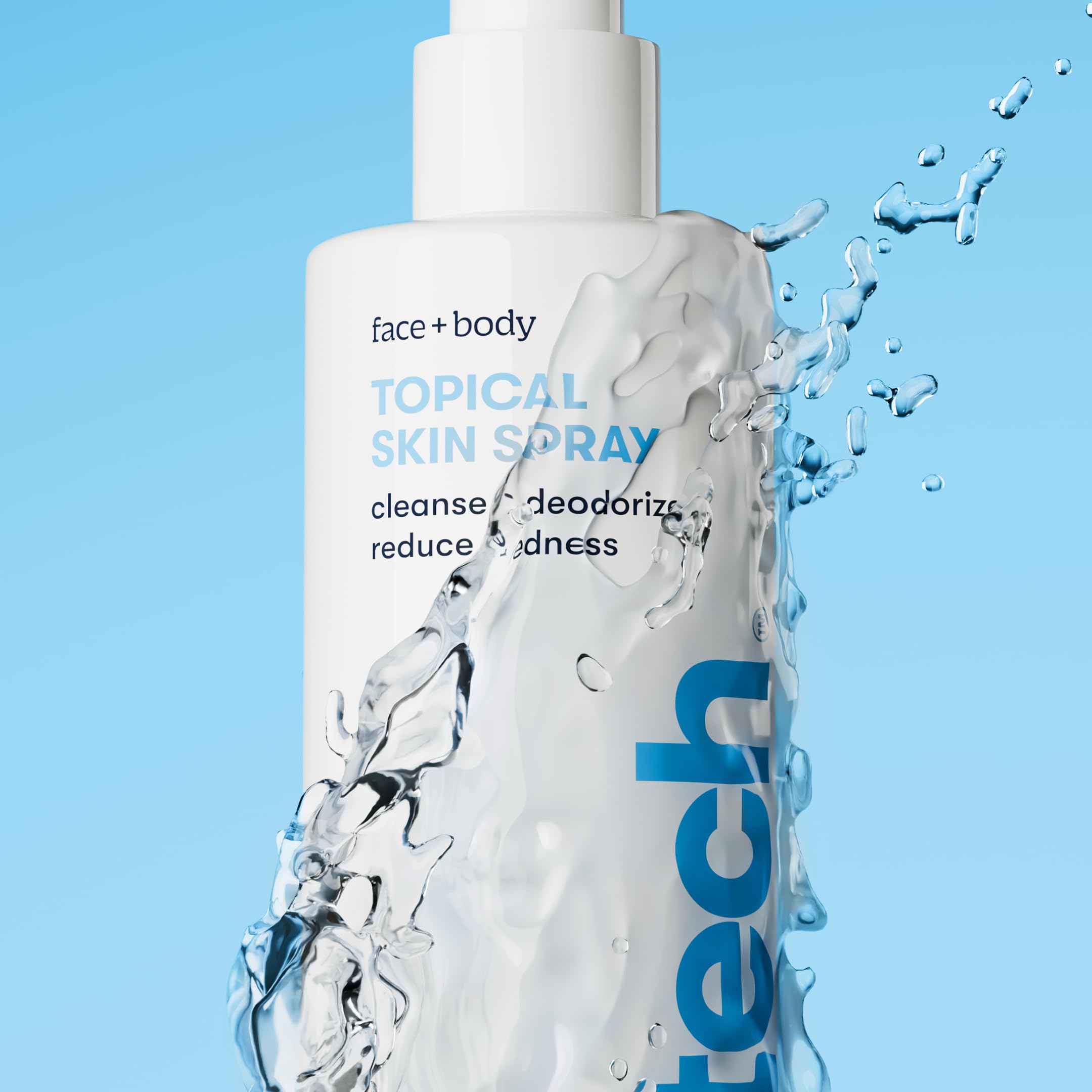 Close up of Briotech topical spray bottle nozzle and packaging