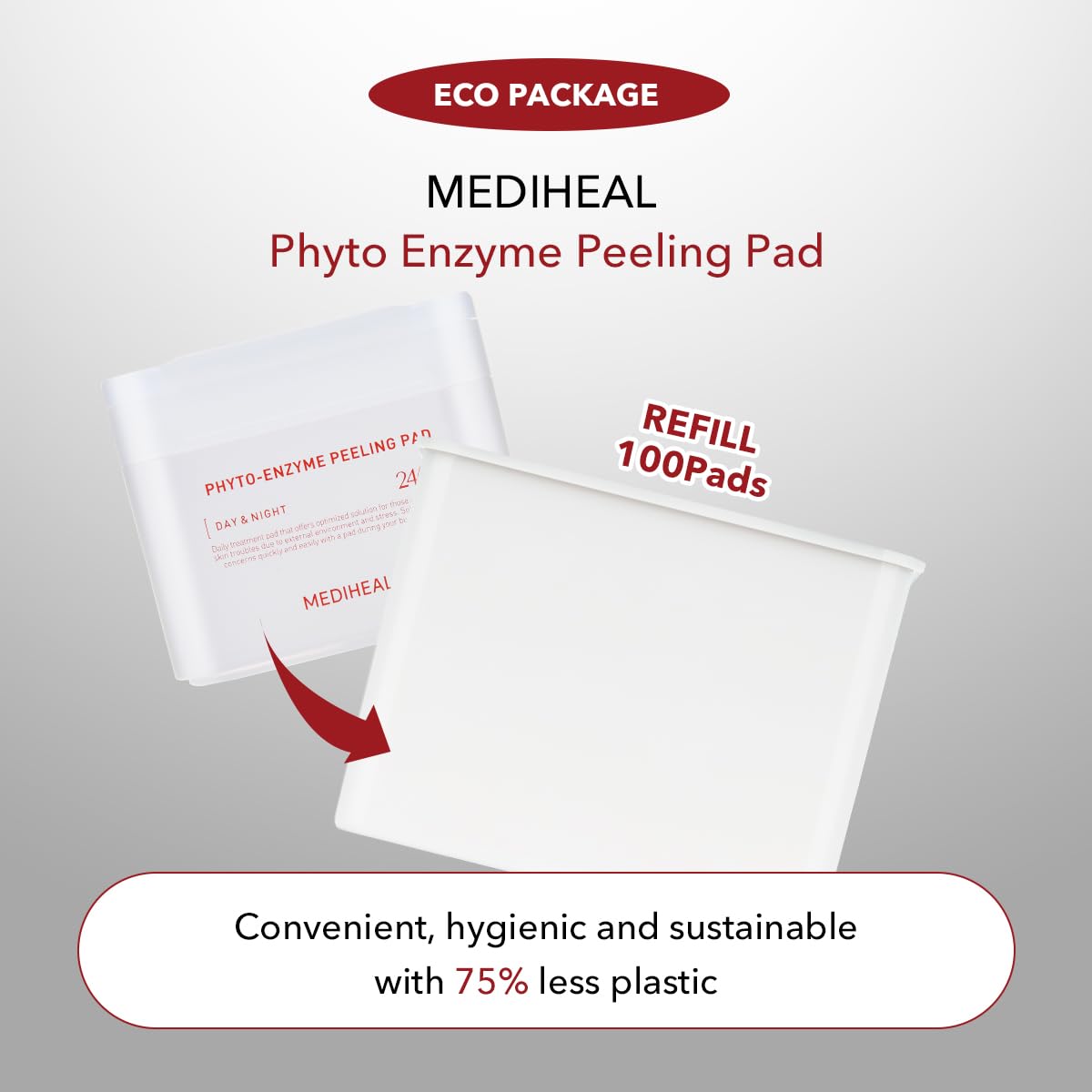 Back of Mediheal Collagen Ampoule Pad Refill packaging showing directions