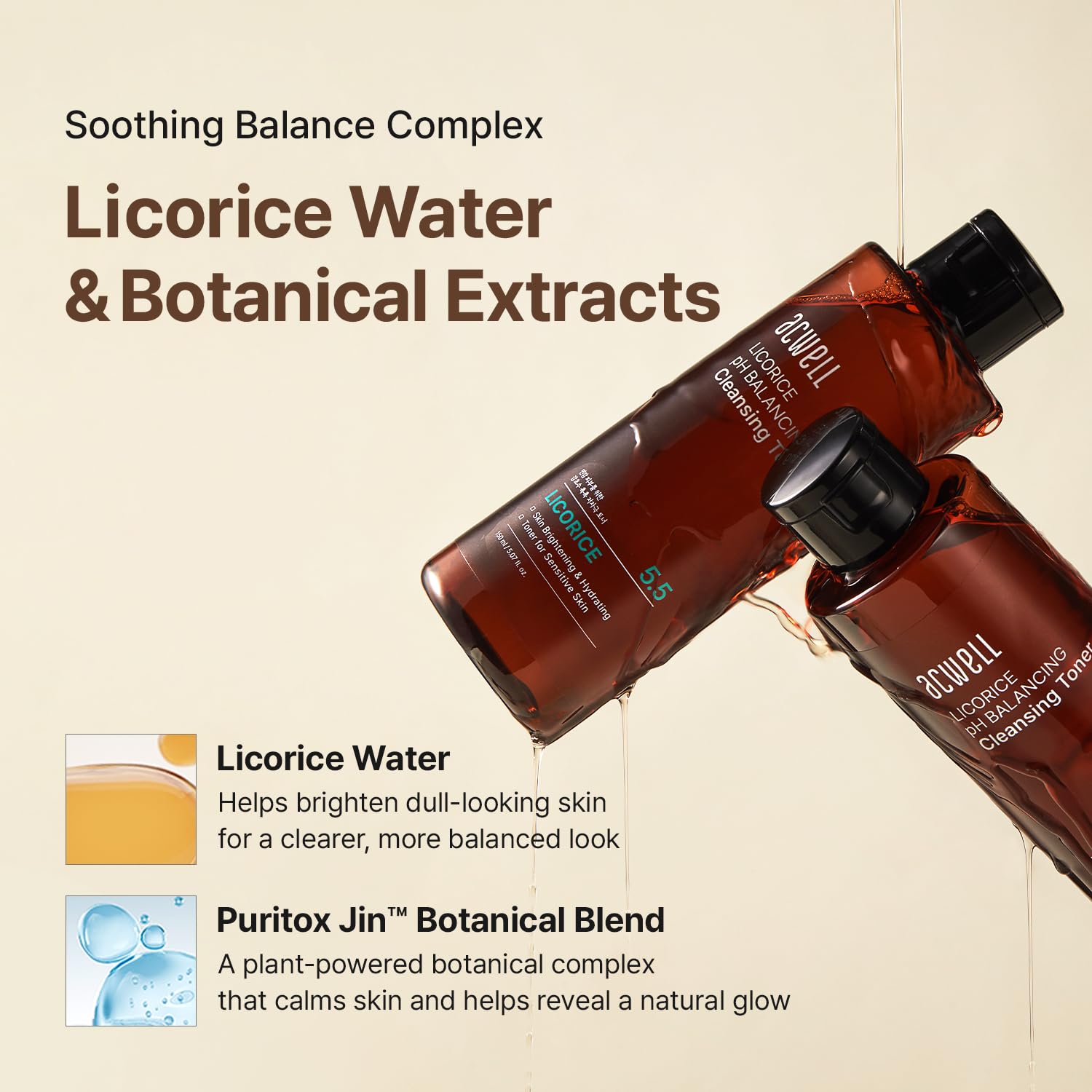 Acwell Licorice pH Balancing Toner 5.07 fluid ounce bottle