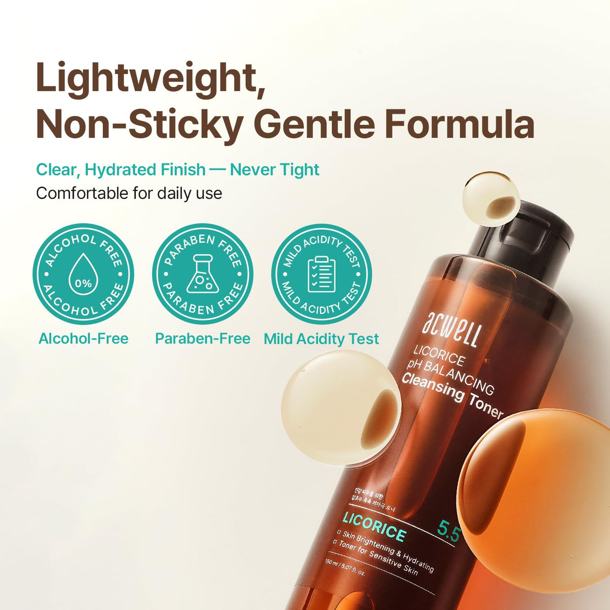 Acwell Licorice pH Balancing Cleansing Toner box packaging layout