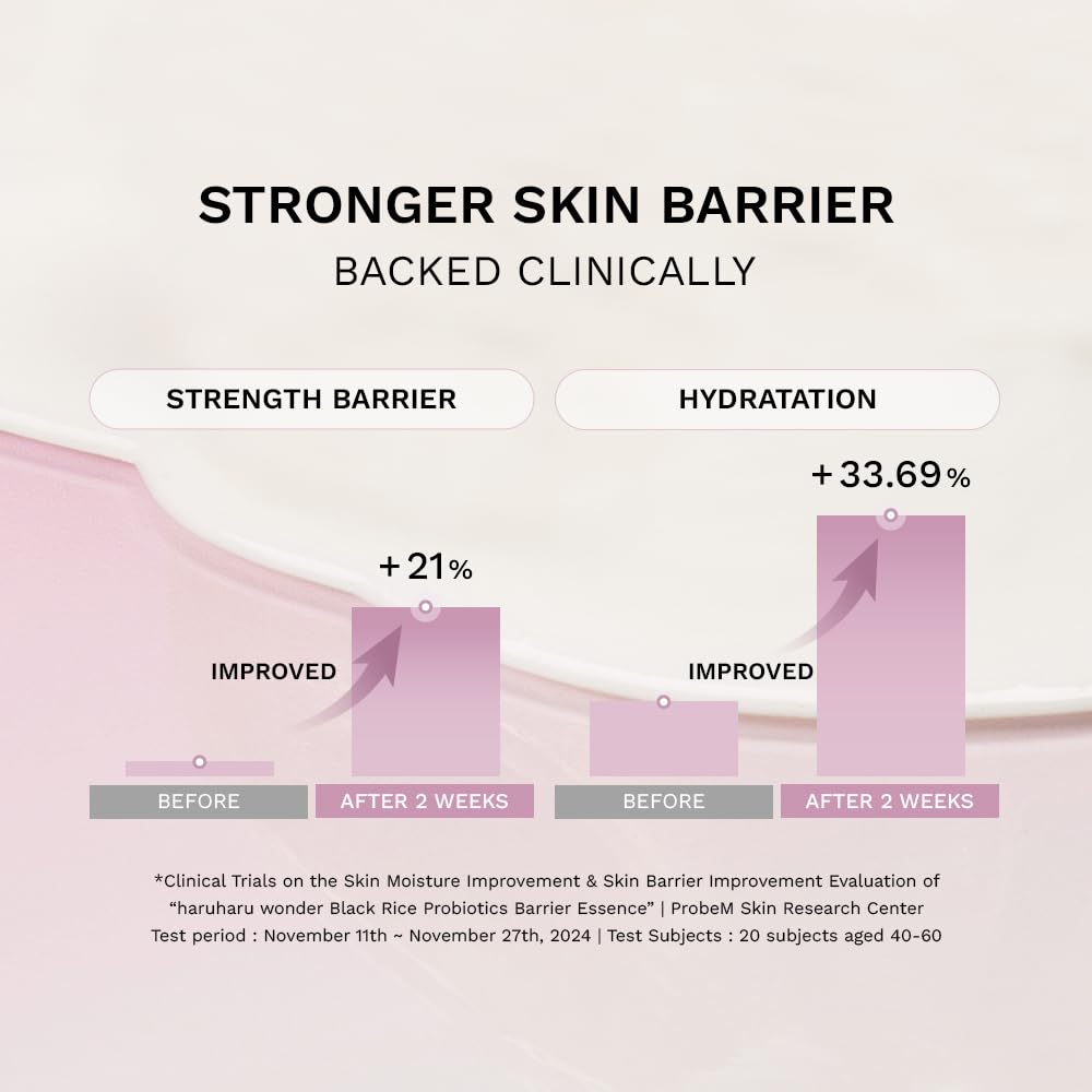 Haruharu Wonder Black Rice Probiotics Barrier Essence 120ml bottle angled view