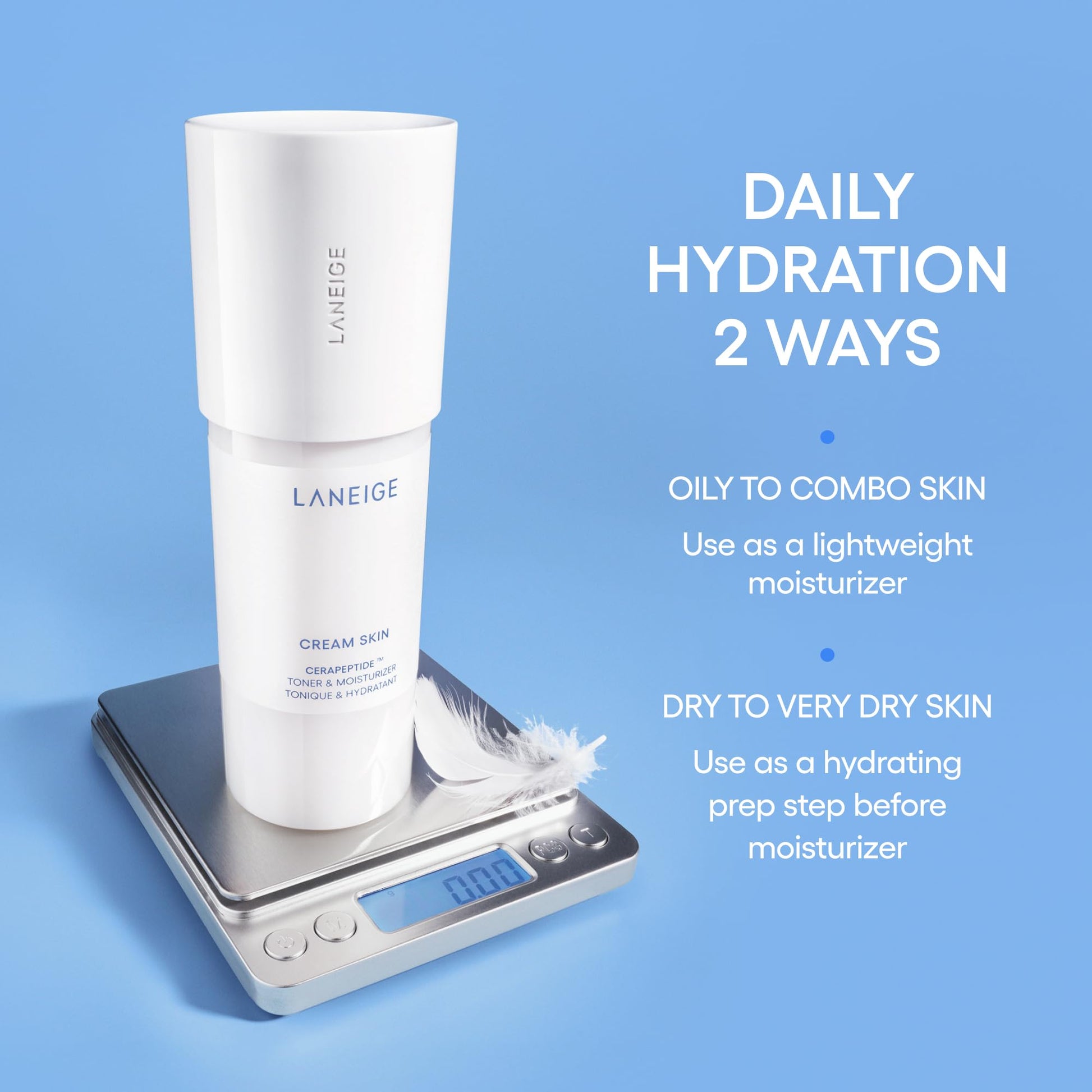 Close up of the Laneige Cream Skin fluid showing its unique milky texture