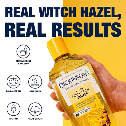 Texture of Dickinson's natural witch hazel toner on a cotton pad