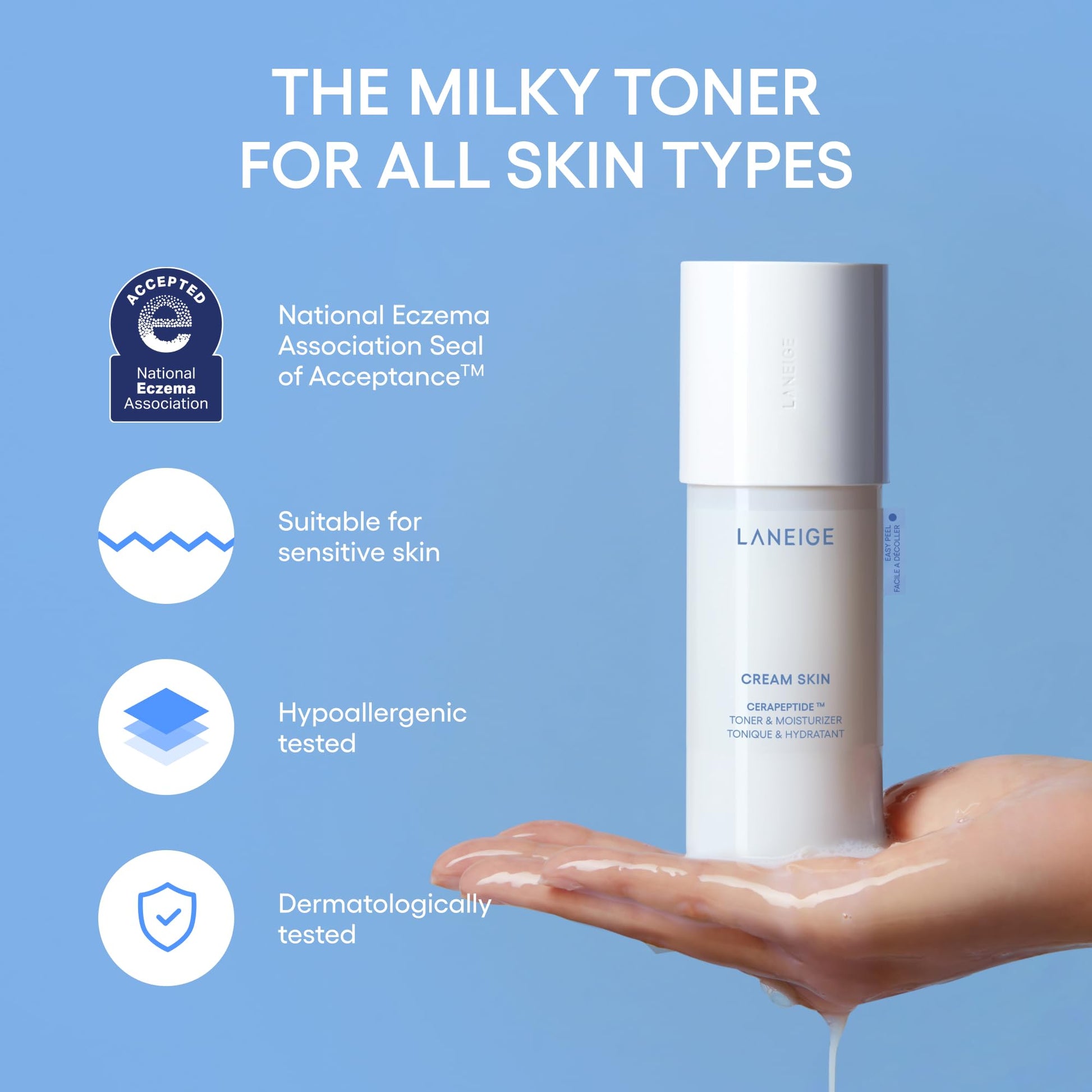 USA sourced Laneige Cream Skin bottle demonstrating the secure refillable cap design