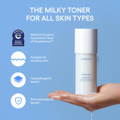 USA sourced Laneige Cream Skin bottle demonstrating the secure refillable cap design