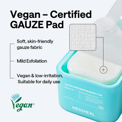 Mediheal Madecassoside Blemish Pad demonstrating the hygienic long tweezers application