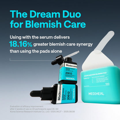 Mediheal Madecassoside Blemish Pad before and after skin texture improvement visualization
