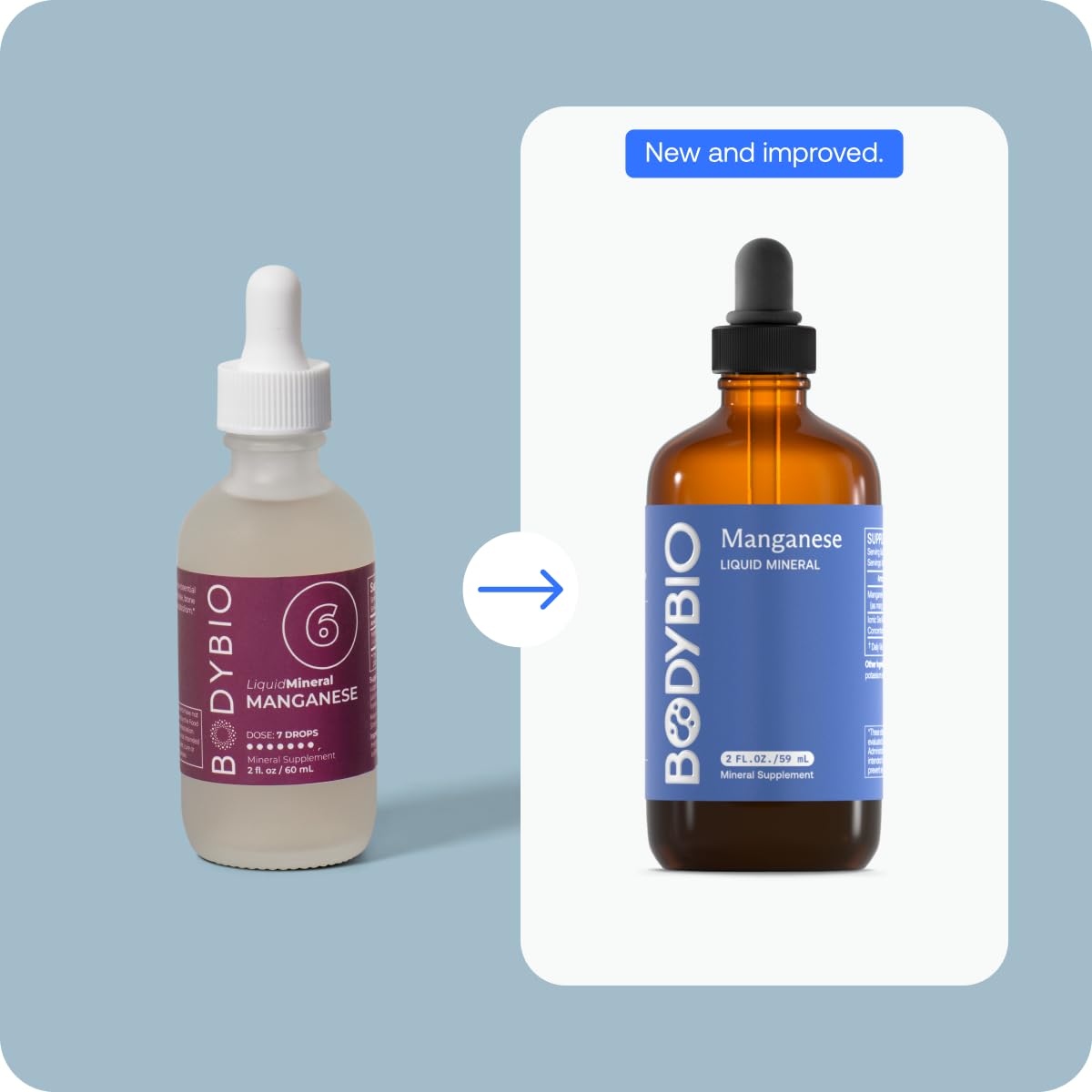 BodyBio 2 fluid ounce bottle packaging