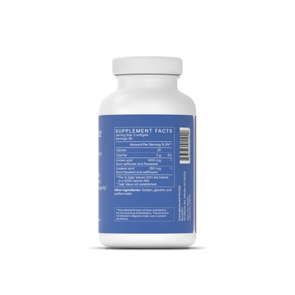 BodyBio Balance Oil omega 3 and 6 supplement label showcasing cold pressed ingredients