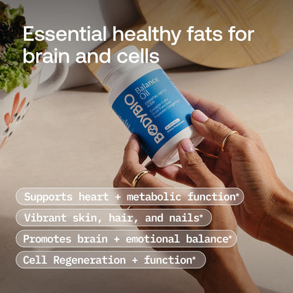 Premium imported BodyBio Balance Oil safflower and flaxseed oil blend for cellular health