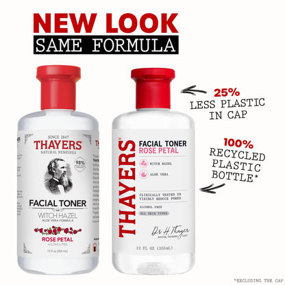 Thayers Alcohol Free toner label and size details