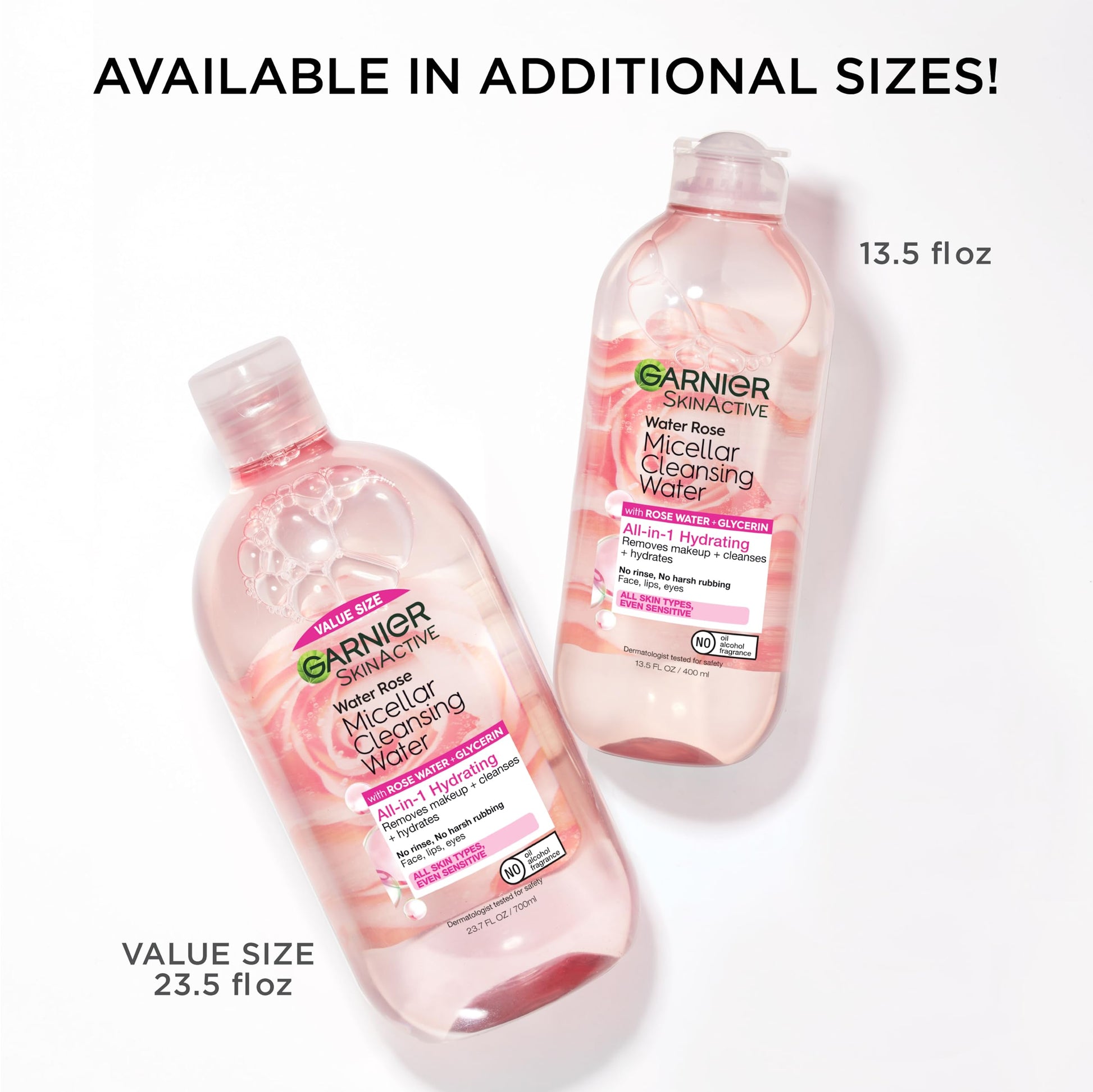 Garnier micellar water bottle cap and dispensing design