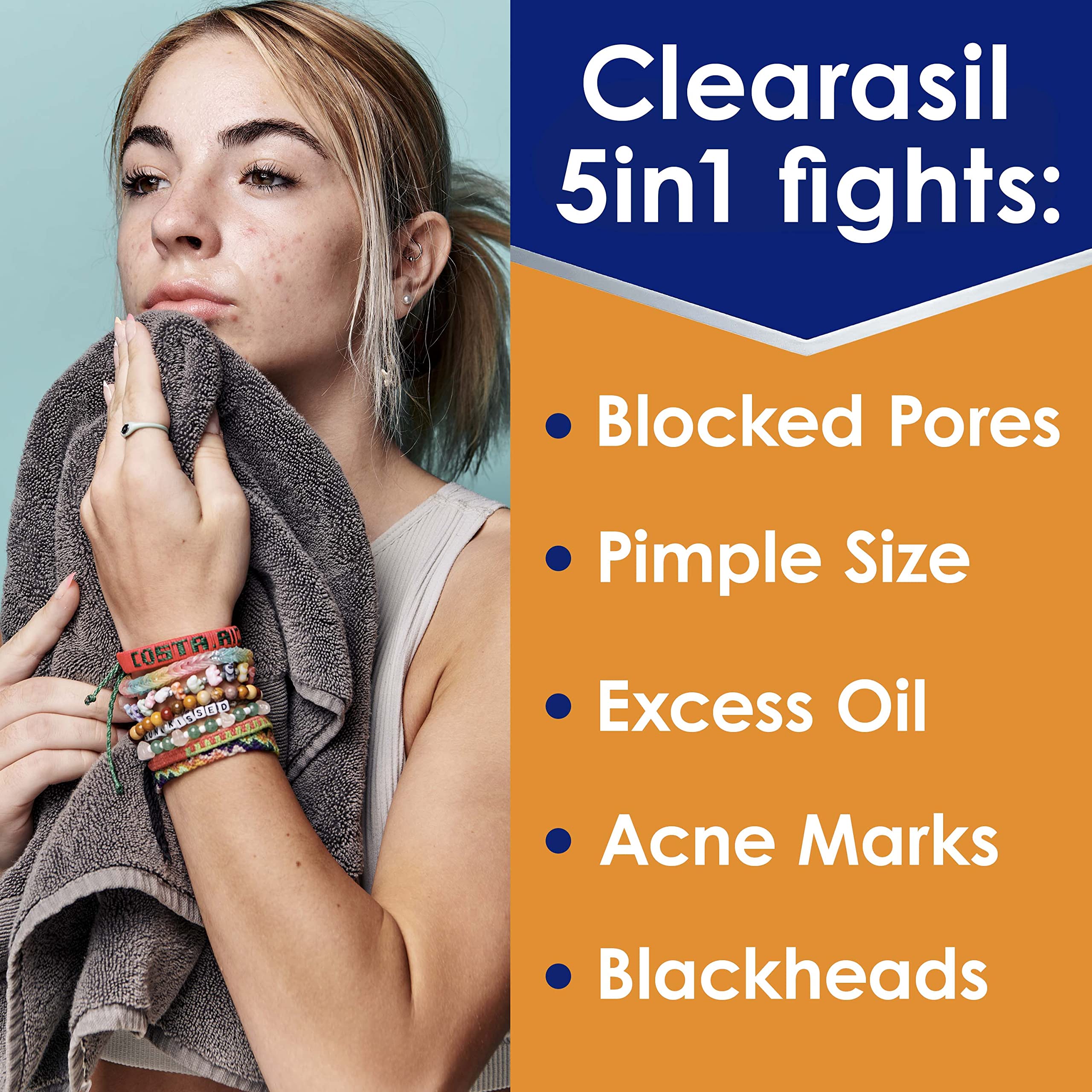 Clearasil acne treatment pads jar showing 90 count label