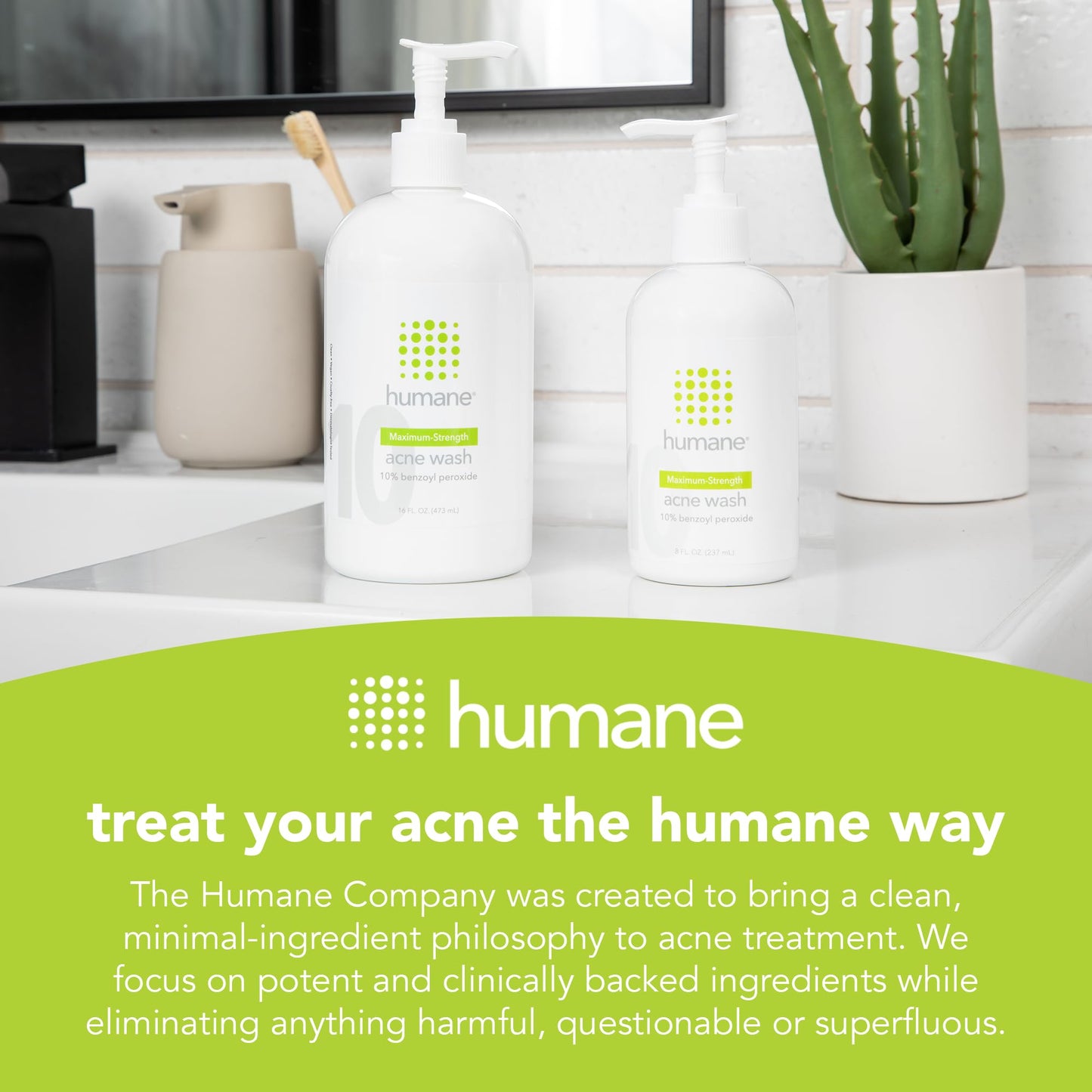 Vegan and cruelty free acne body wash 10 percent strength