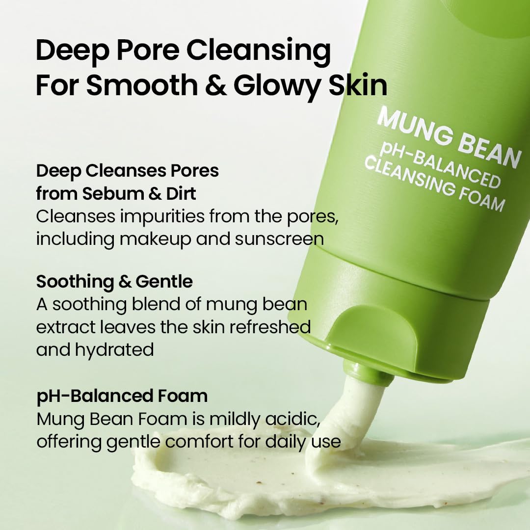 Beplain Mung Bean foam lathering in hand