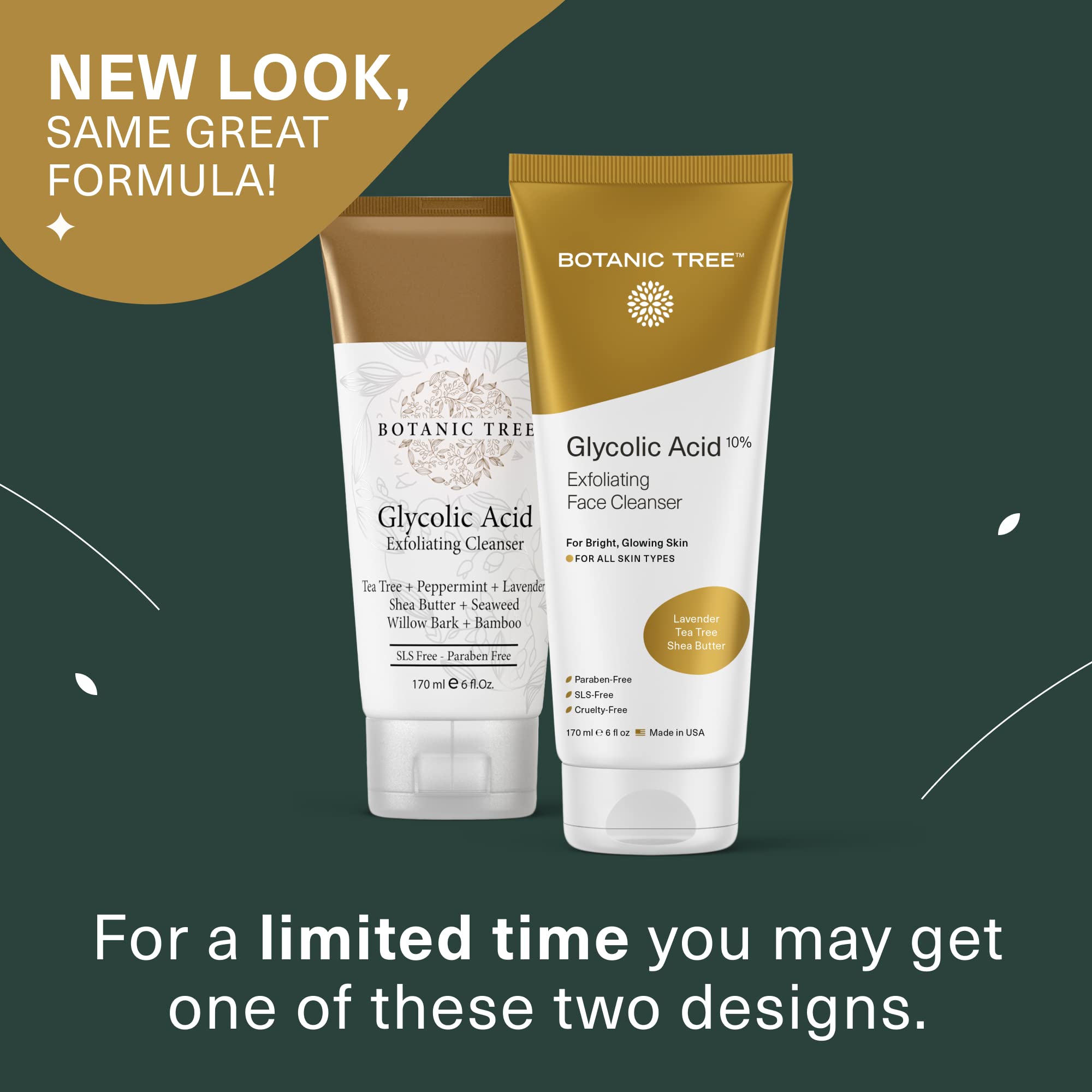 Botanic Tree exfoliating face wash with 10 percent glycolic acid texture