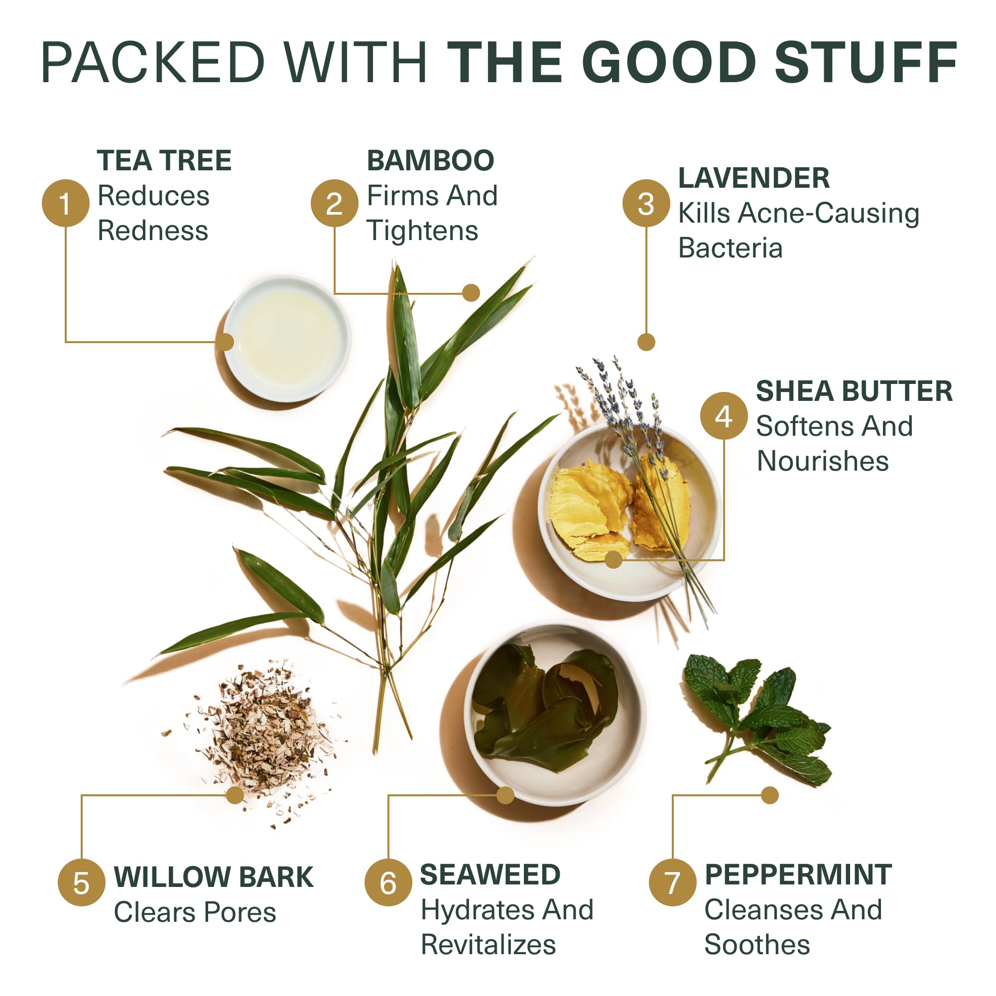 Close up of Botanic Tree Glycolic Acid Face Wash label details
