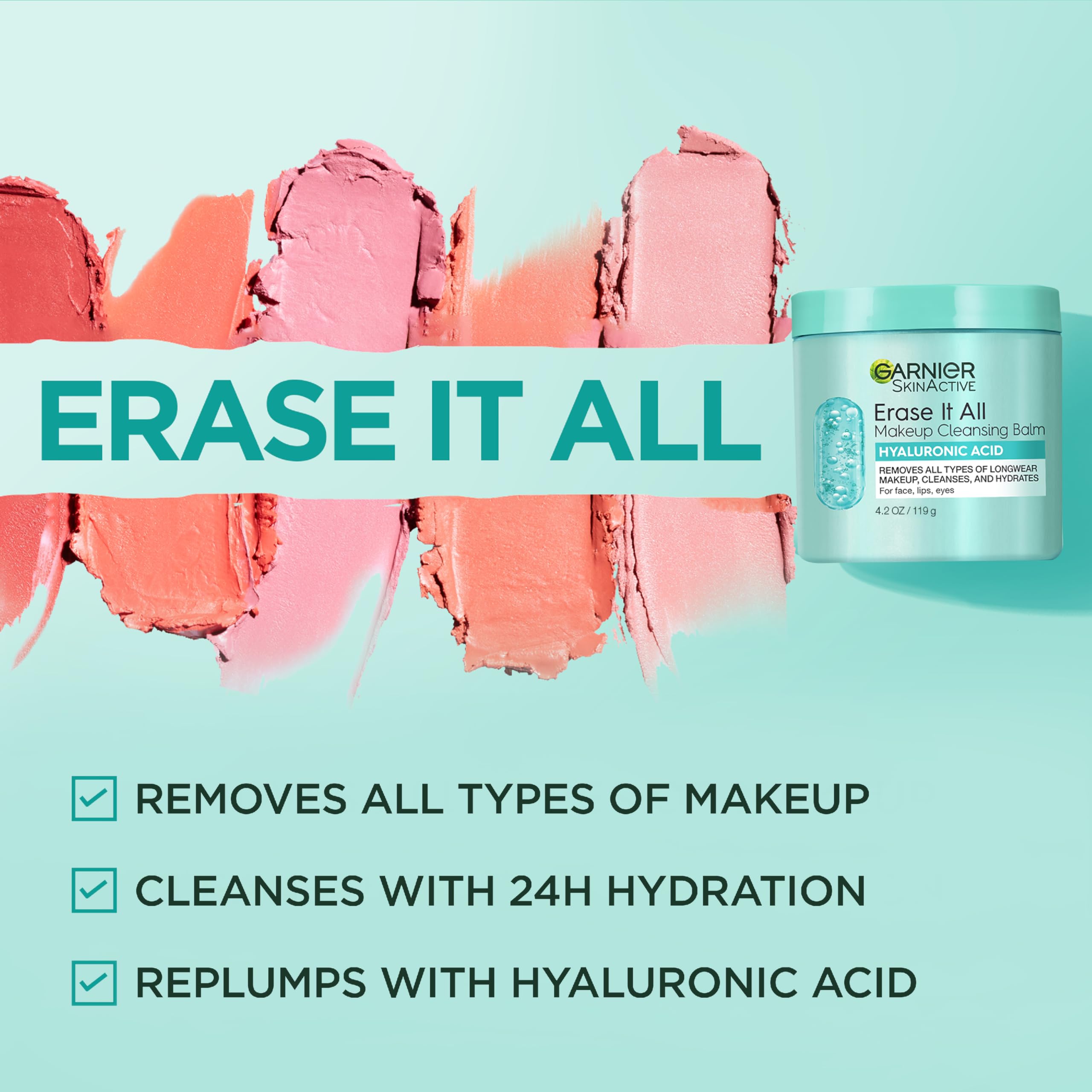 Top view of the Garnier Erase It All cleansing balm container