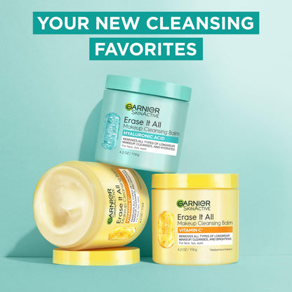 Application demonstration of Garnier makeup remover balm on skin