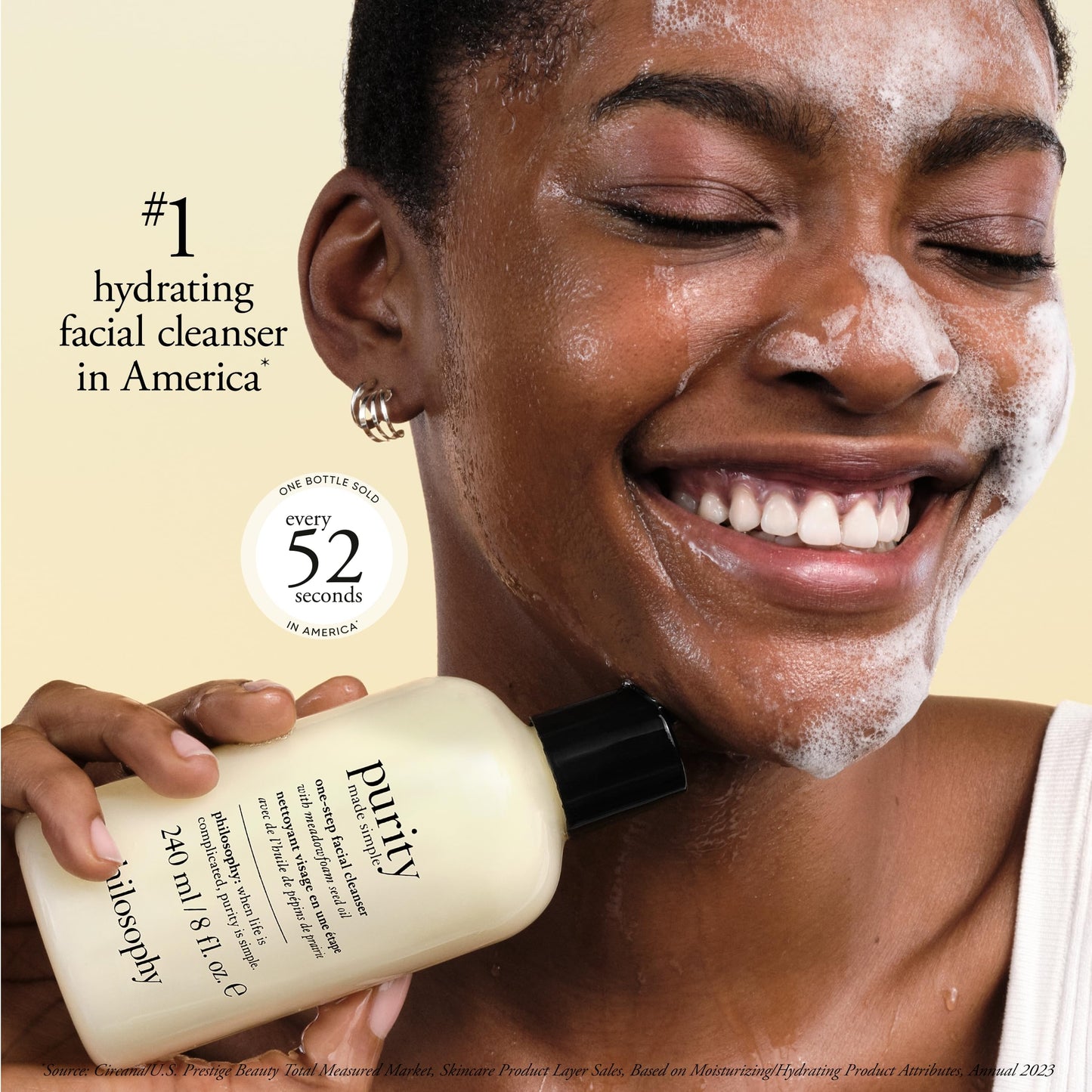 Philosophy facial cleanser side profile and size details