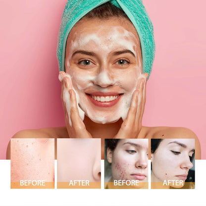Magic Molecule clear bottle demonstrating liquid consistency of skin cleanser