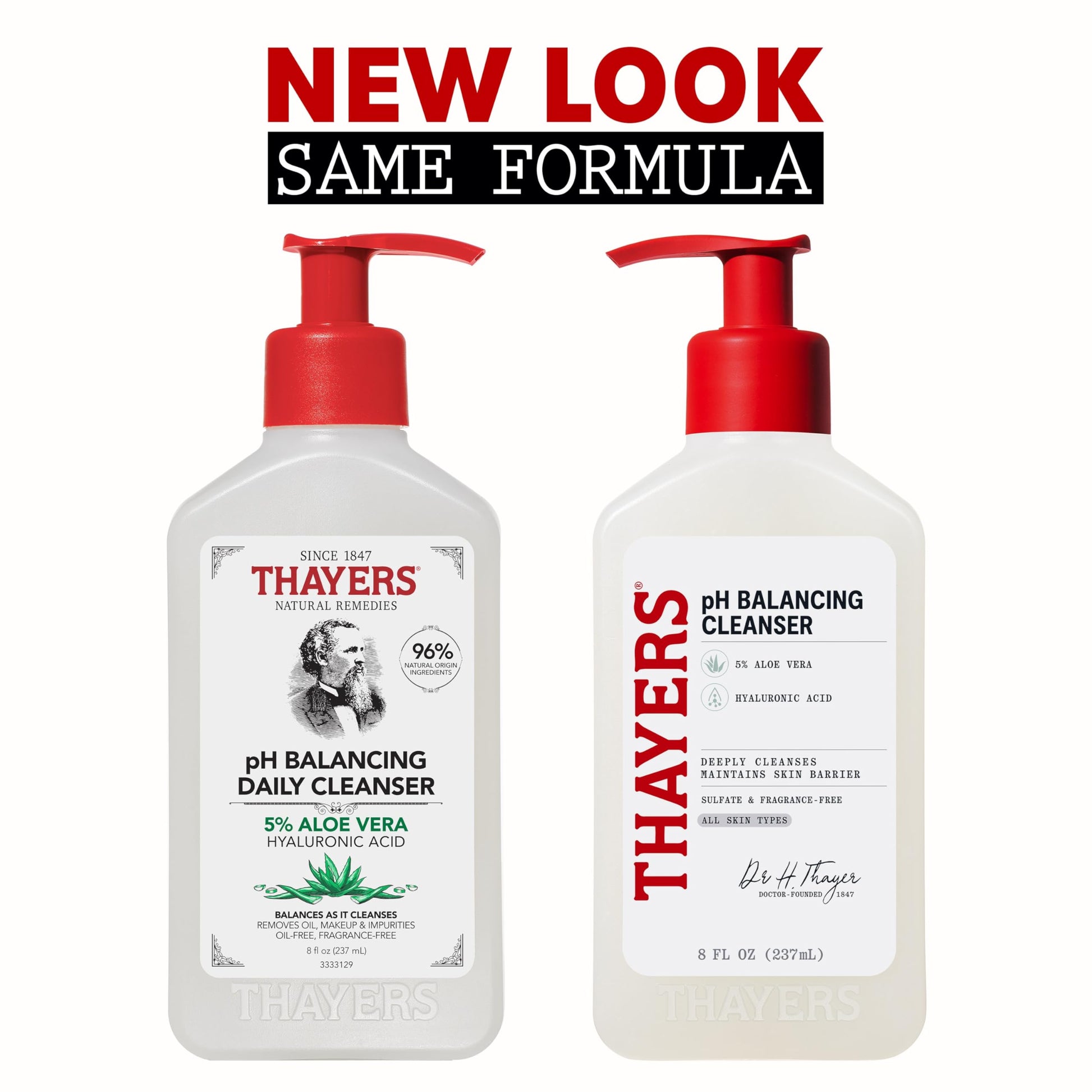 Thayers face wash with aloe vera and pump dispenser