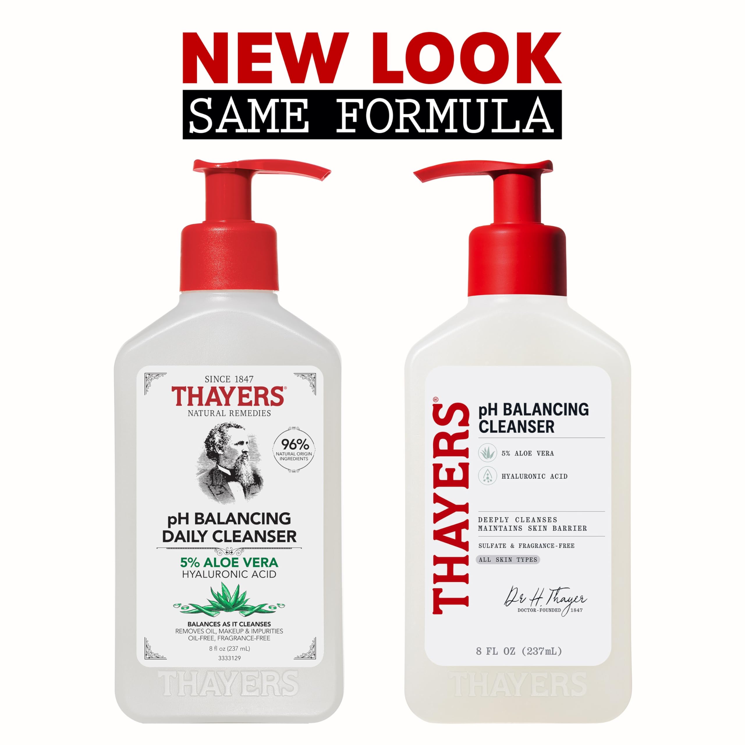 Thayers face wash with aloe vera and pump dispenser