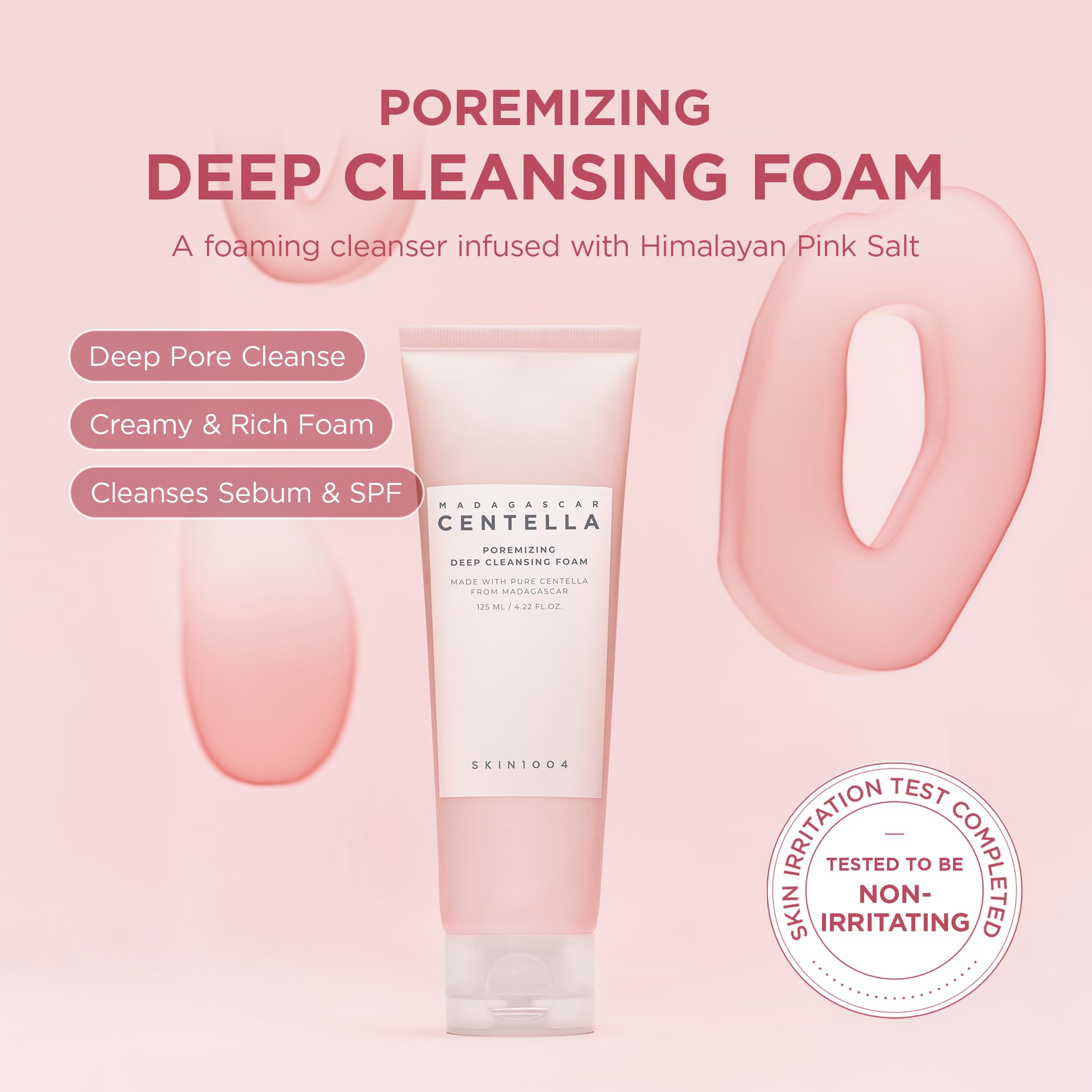 Texture shot of SKIN1004 Poremizing Deep Cleansing Foam showing the creamy consistency.