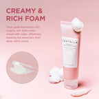 Model applying SKIN1004 Centella Poremizing Cleansing Foam on face