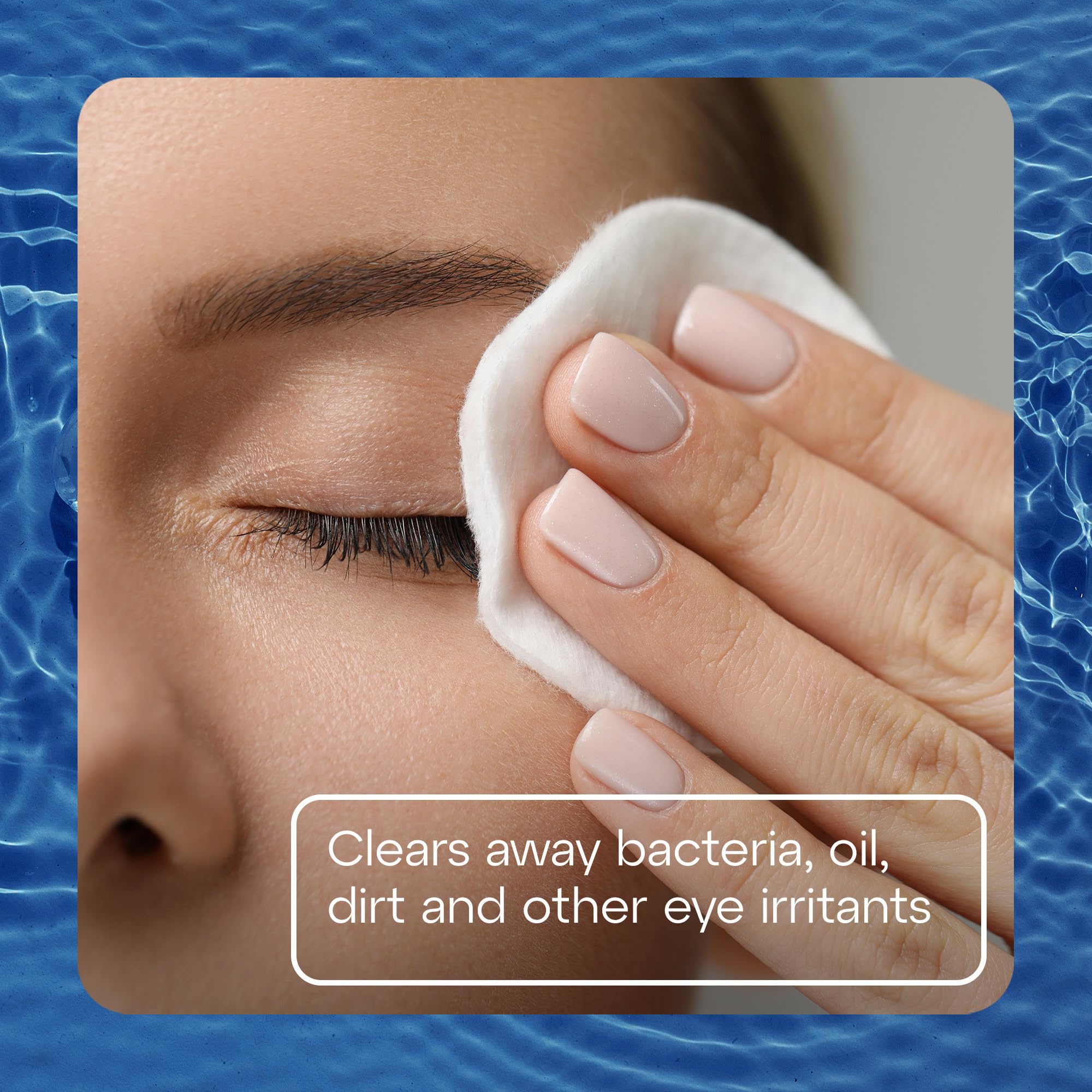 Application of TheraTears SteriLid with cotton pad