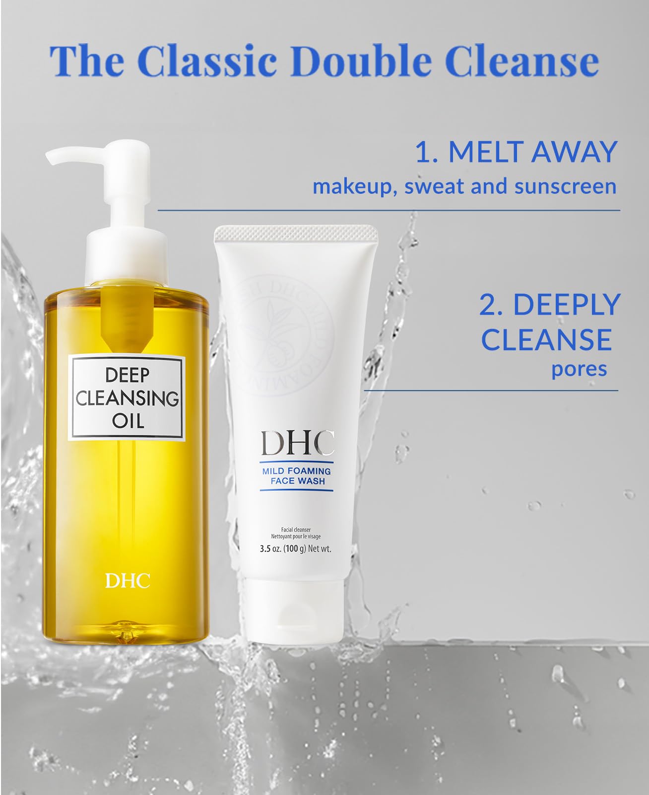 DHC facial cleanser bottle side profile