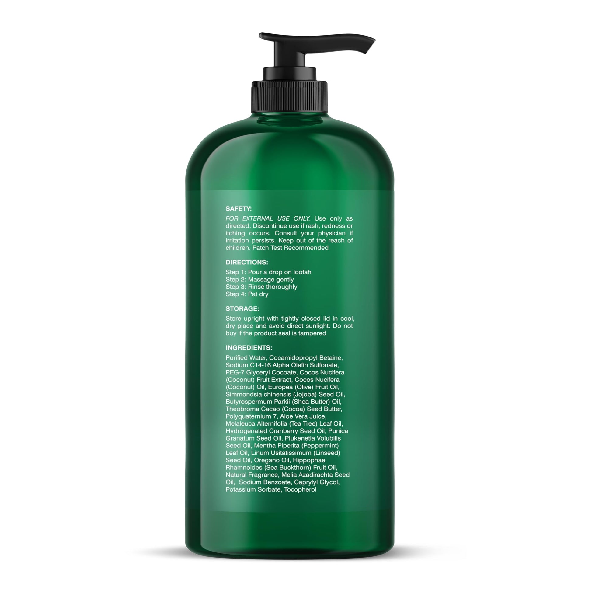 Botanic Hearth body wash bottle with sea buckthorn and peppermint oil branding