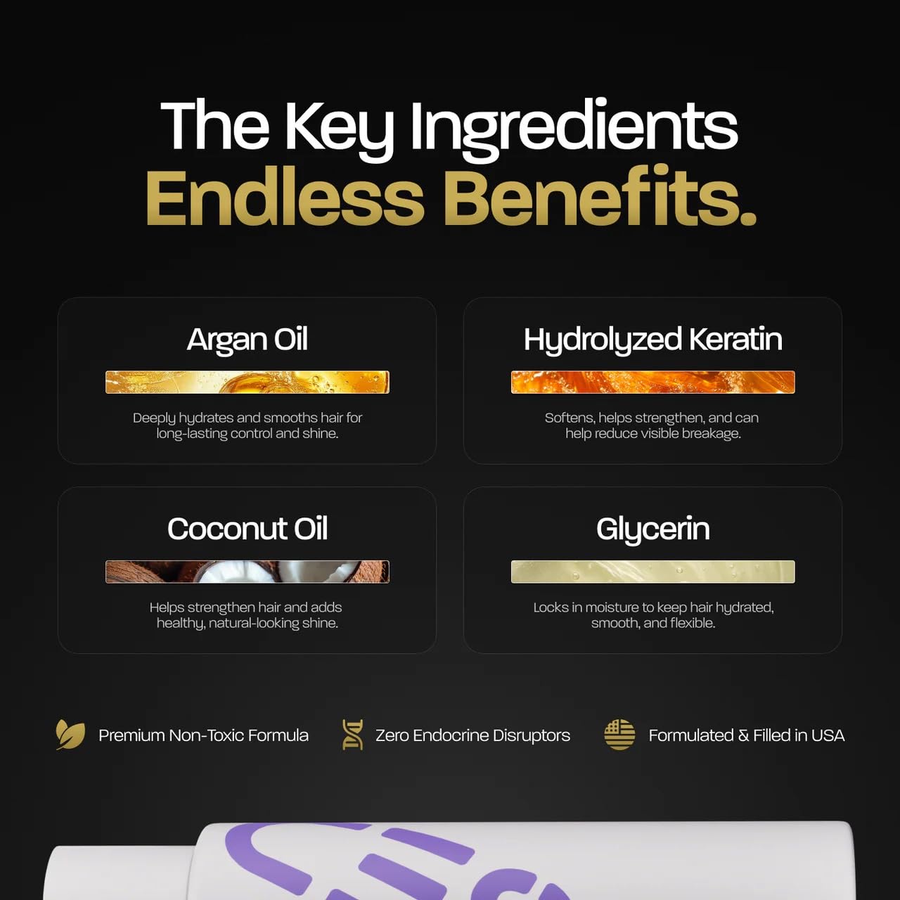Close-up of the non-toxic ingredients list on the back of the BASED BODYWORKS bottle