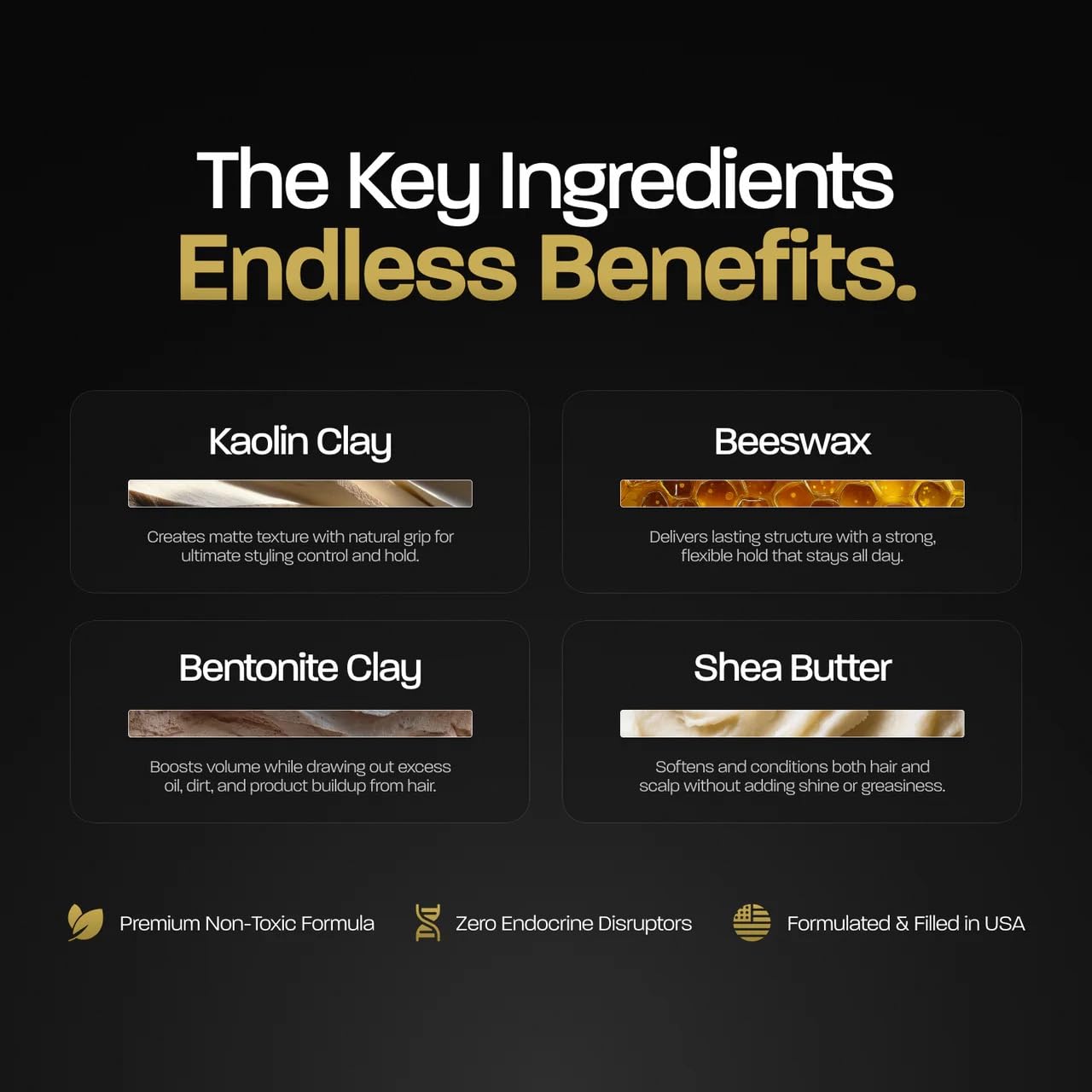 Based Bodyworks premium men grooming non toxic hair clay top angle shot