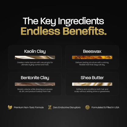 Based Bodyworks premium men grooming non toxic hair clay top angle shot