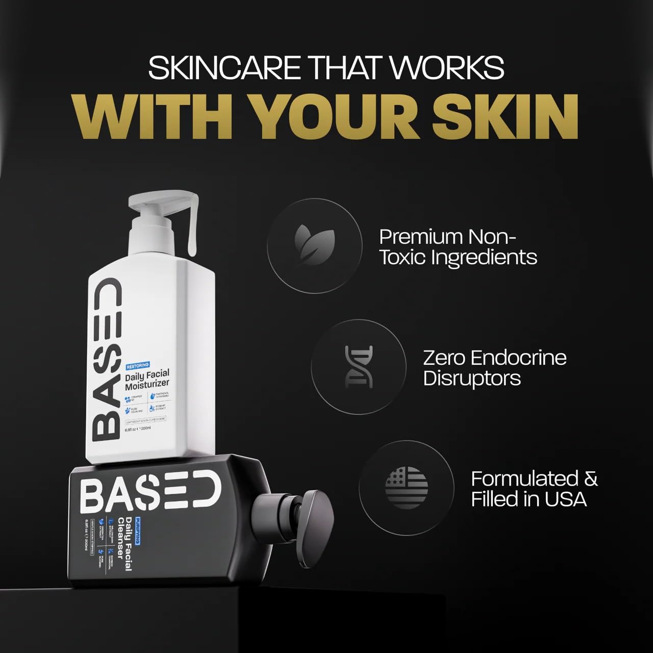 Texture preview of the lightweight restoring moisturizer and purifying facial cleanser