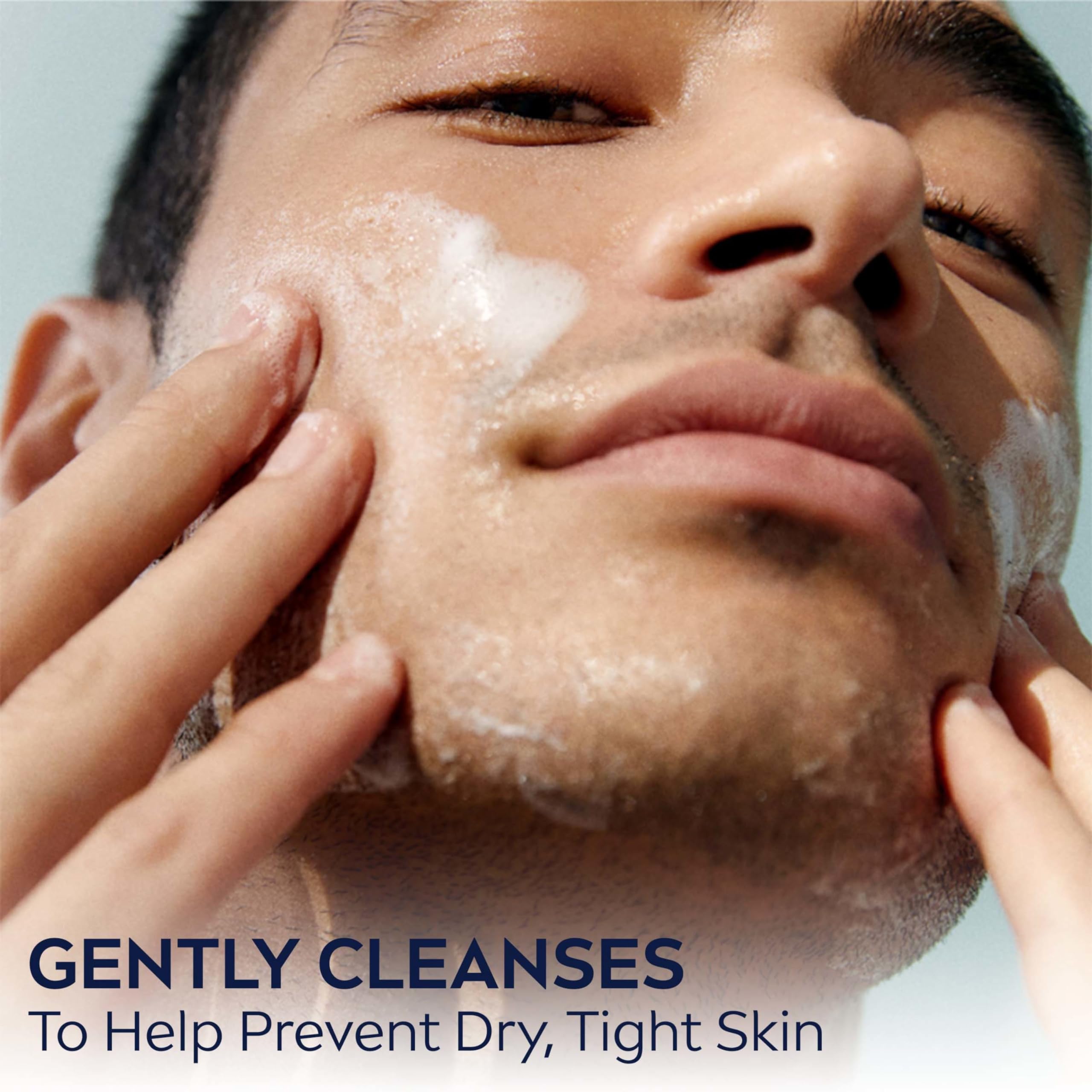 Side profile of Nivea Men moisturizing face wash tube