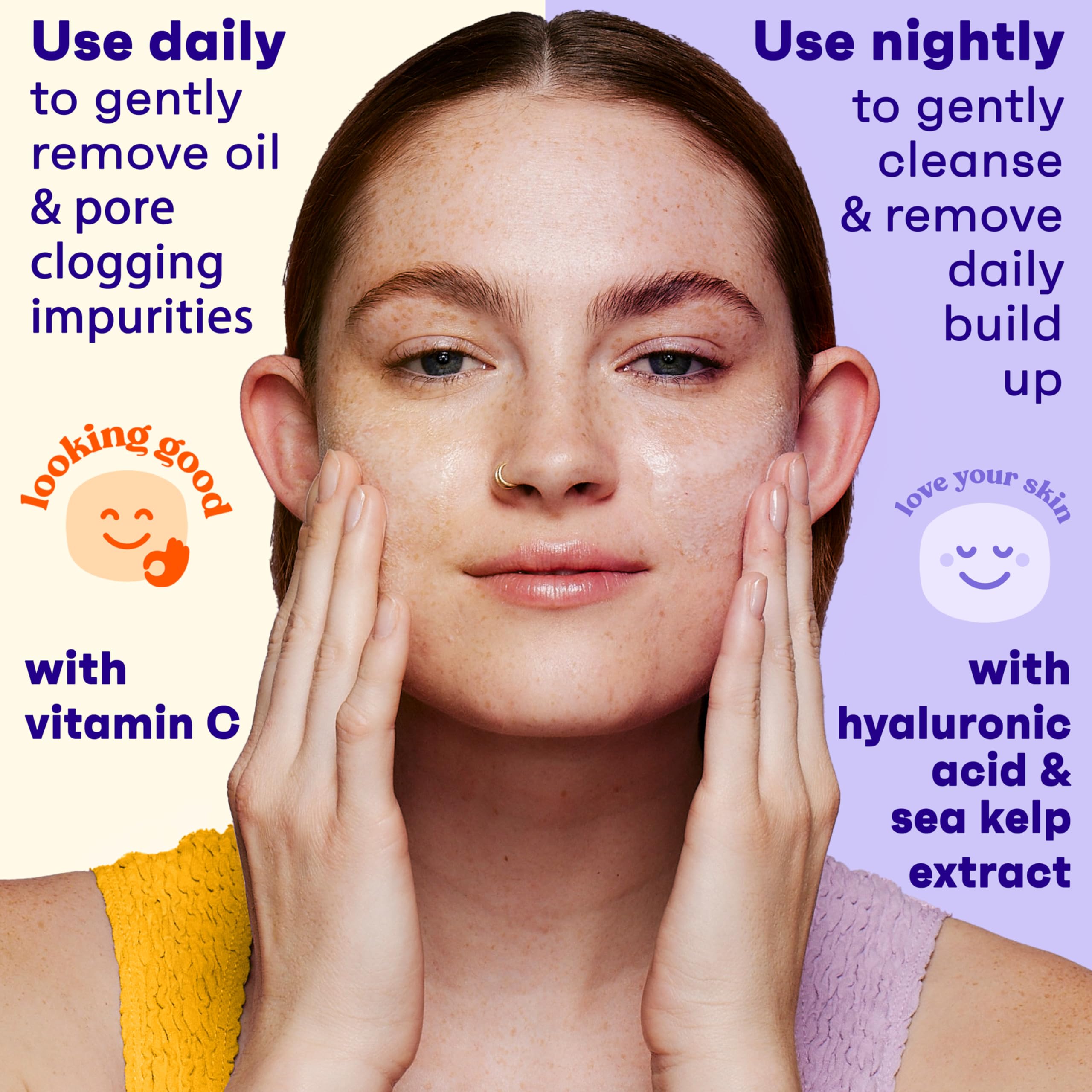 Clean And Clear oil-free face wash set back label showing ingredients
