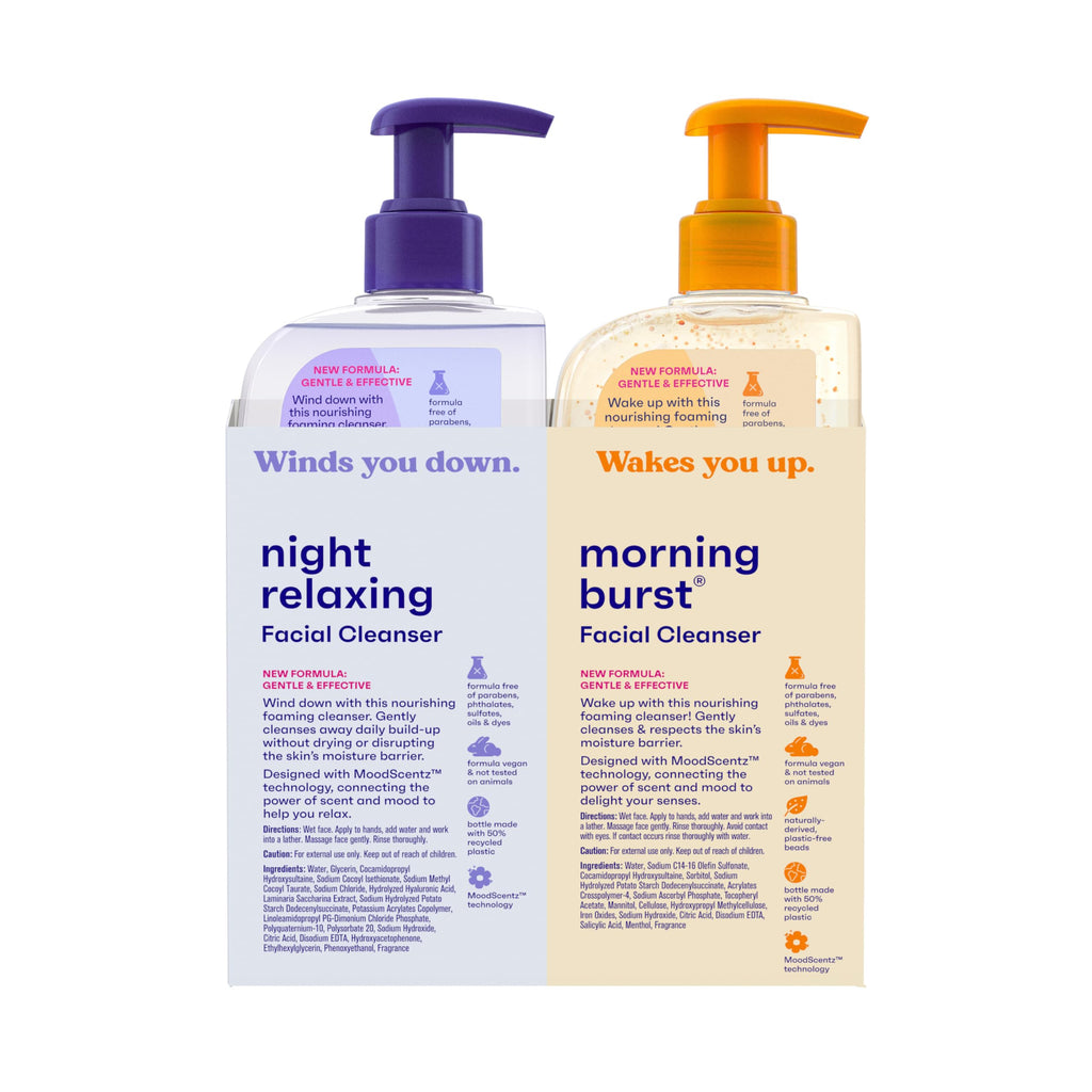Clean and Clear skincare set bottles arranged together