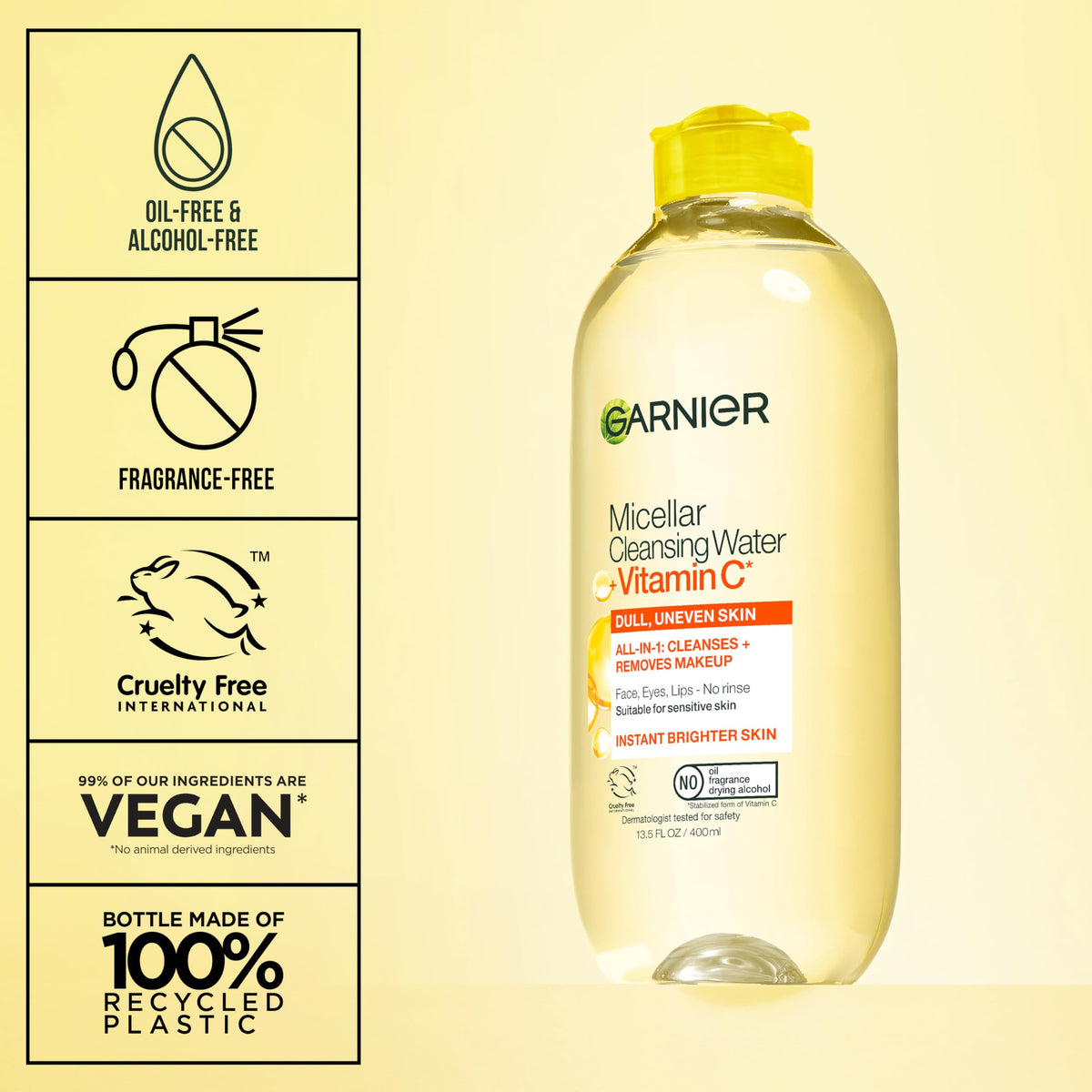 Garnier SkinActive 400 milliliters bottle size comparison
