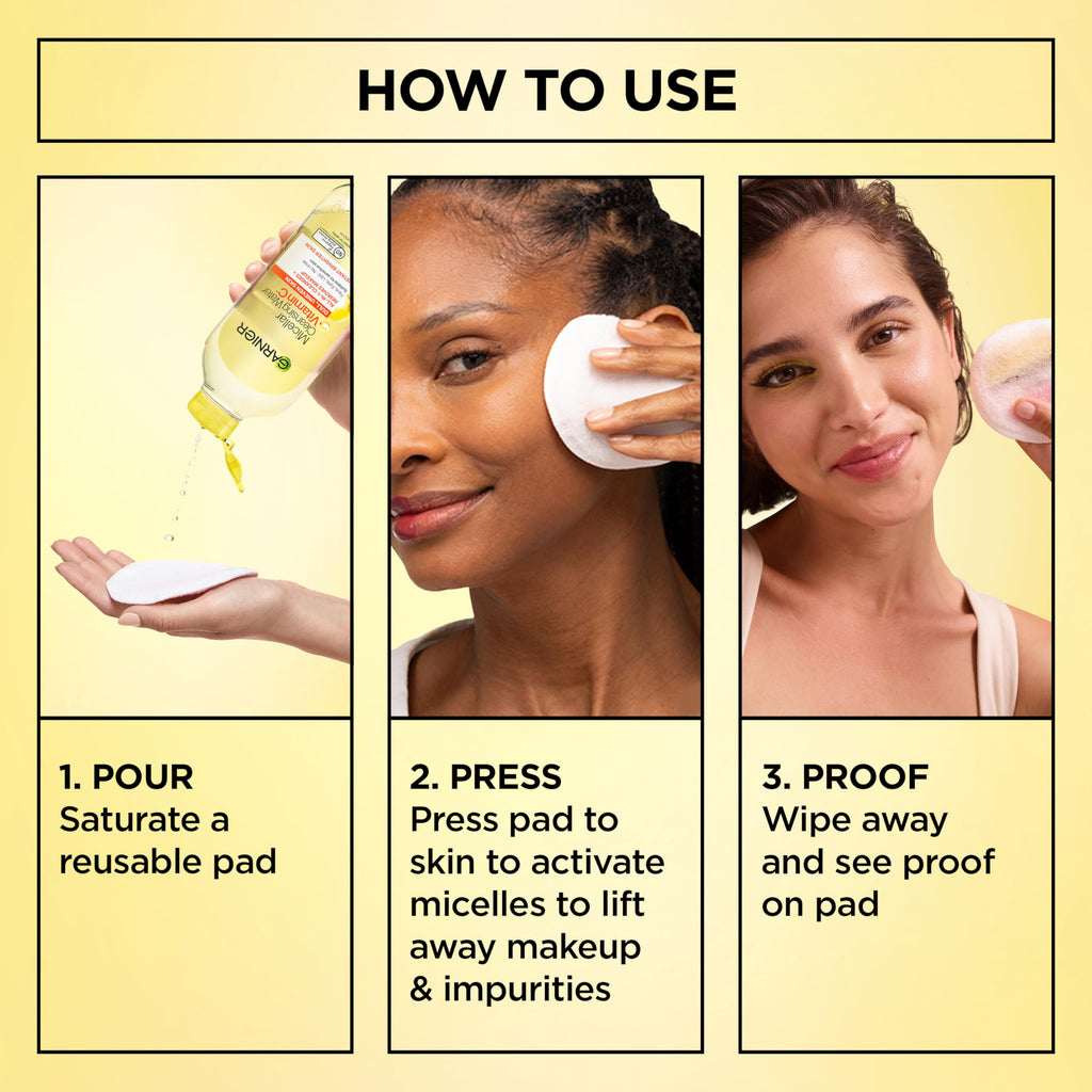 Garnier Vitamin C micellar water ingredients list close up