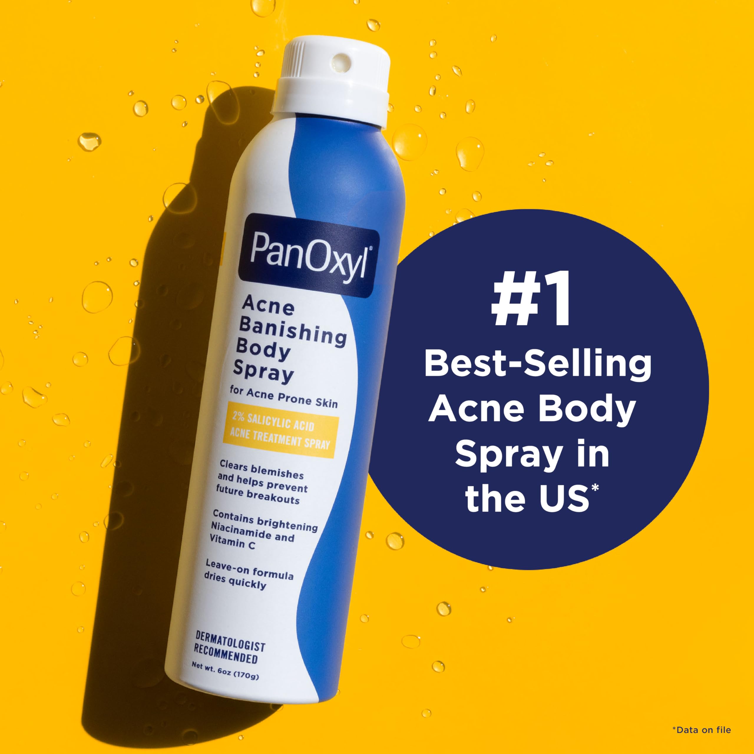Side profile of PanOxyl salicylic acid spray bottle