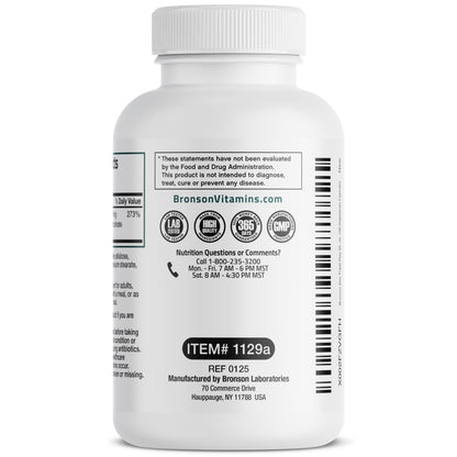 Angled perspective of Bronson Zinc Triple Play 30 Milligram dietary supplement for clear skin.