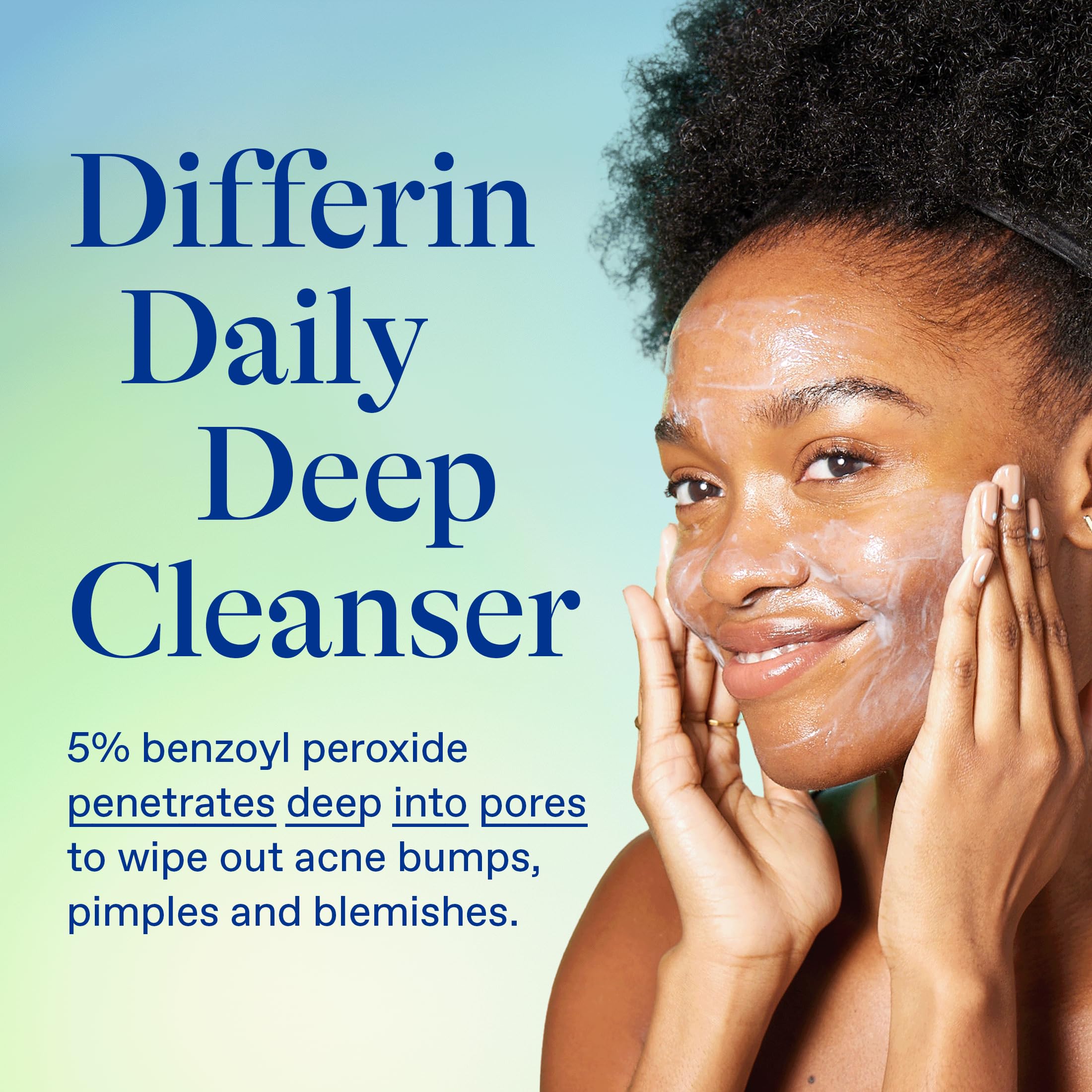 Differin micronized benzoyl peroxide daily face wash cream texture detail
