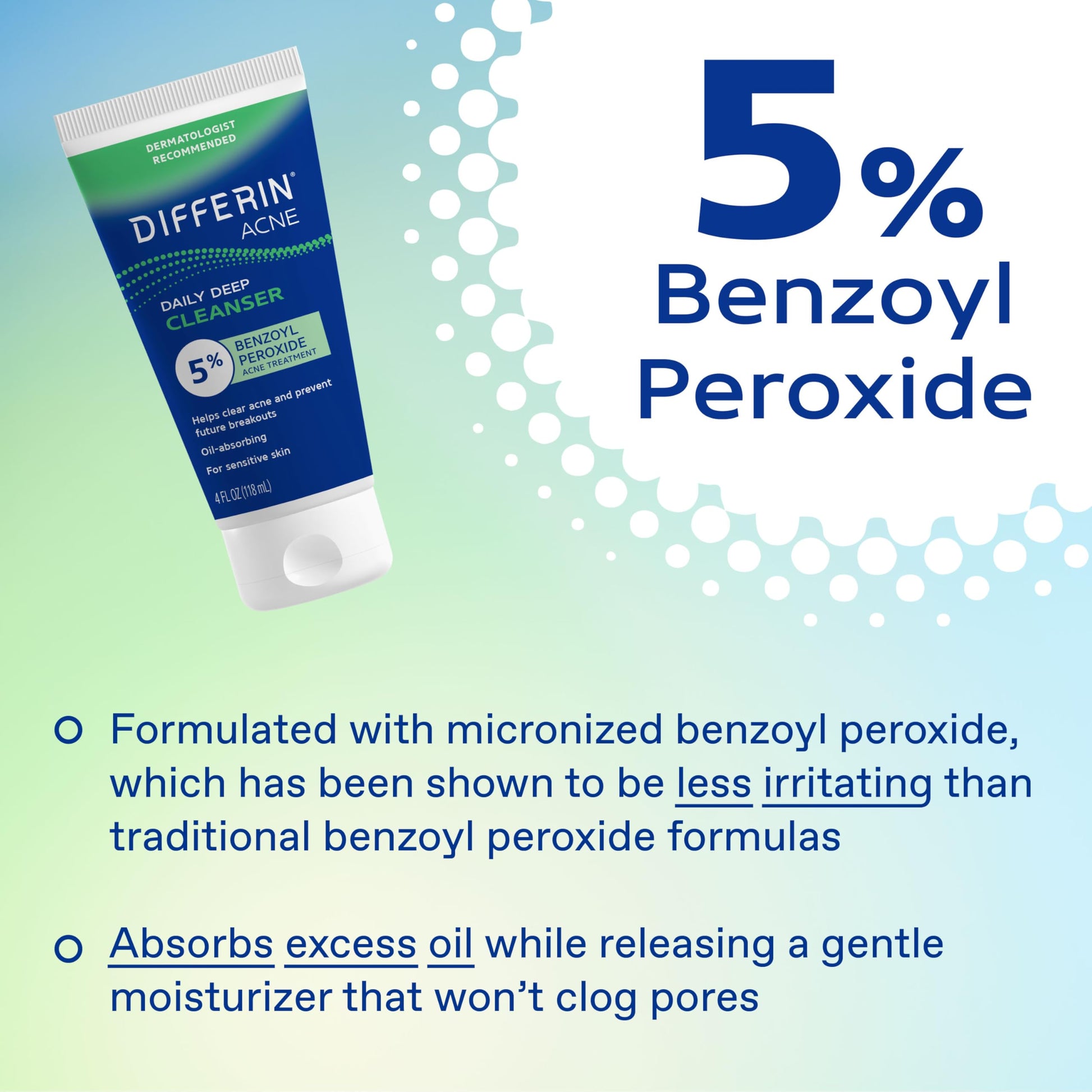 Differin dual action facial wash showing authentic USA imported batch code